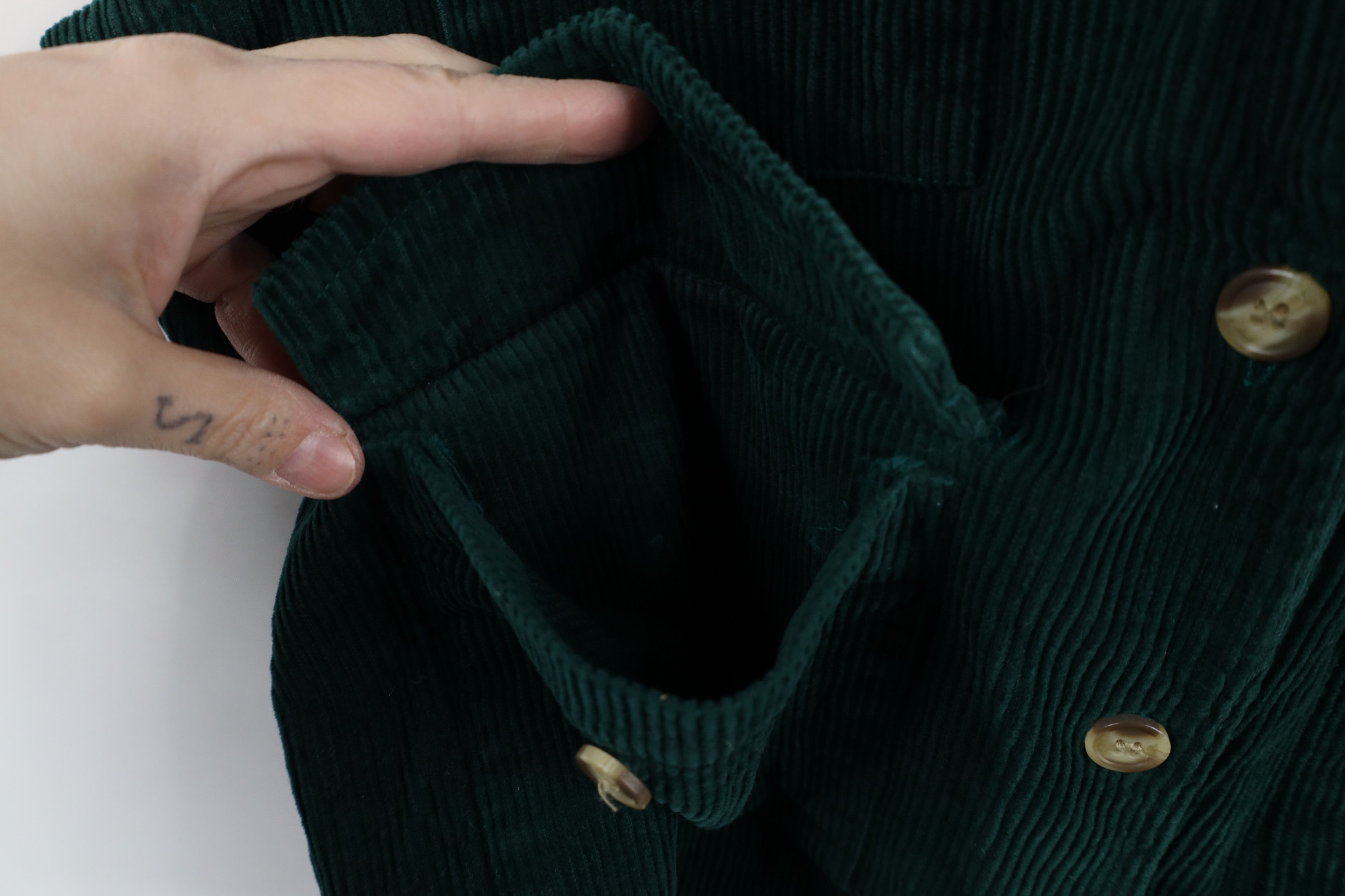 Vintage Vintage 90s Streetwear Corduroy Button Vest Jacket Green Size S / US 4 / IT 40 - 5 Thumbnail