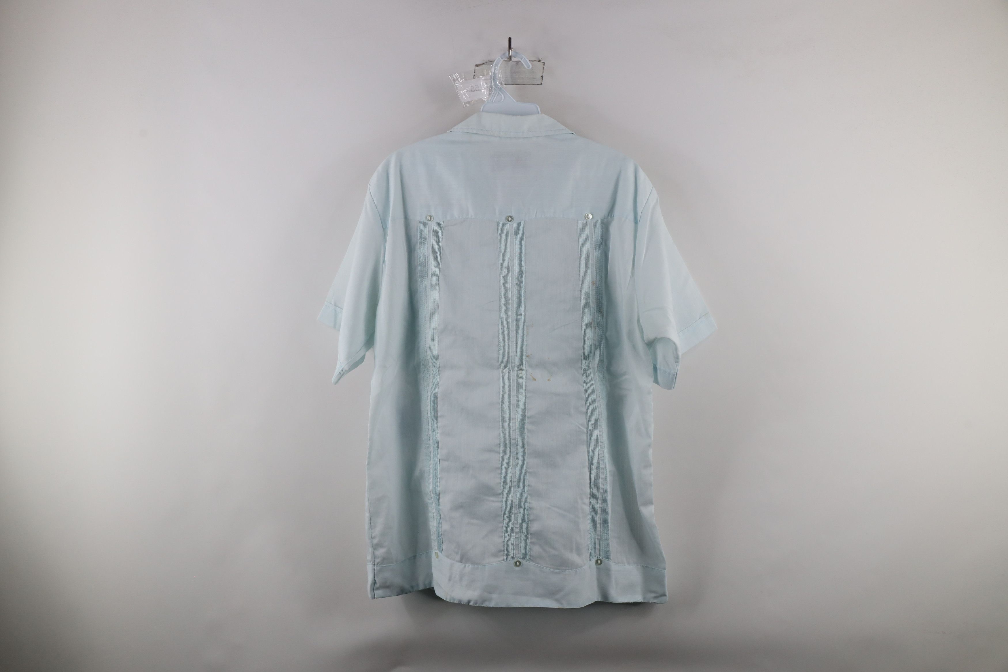 Vintage Vintage 50s 60s Guayabera Camp Collar Button Shirt Blue Size US L / EU 52-54 / 3 - 13 Thumbnail