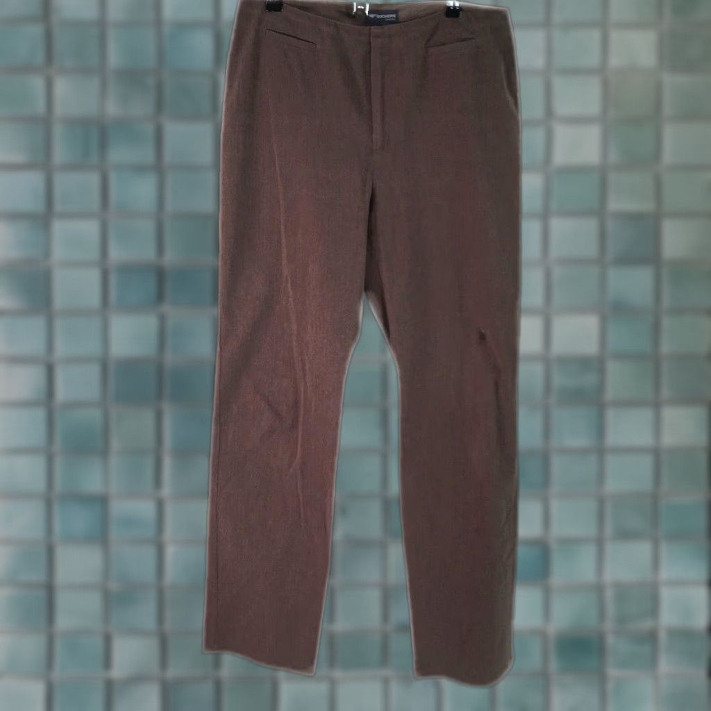 Dockers Dockers Dress Pants Women 8 Regular 30x32 Brown Solid Straight Leg Mid Rise Stretch Womens Size 30" / US 8 / IT 44 - 1 Thumbnail