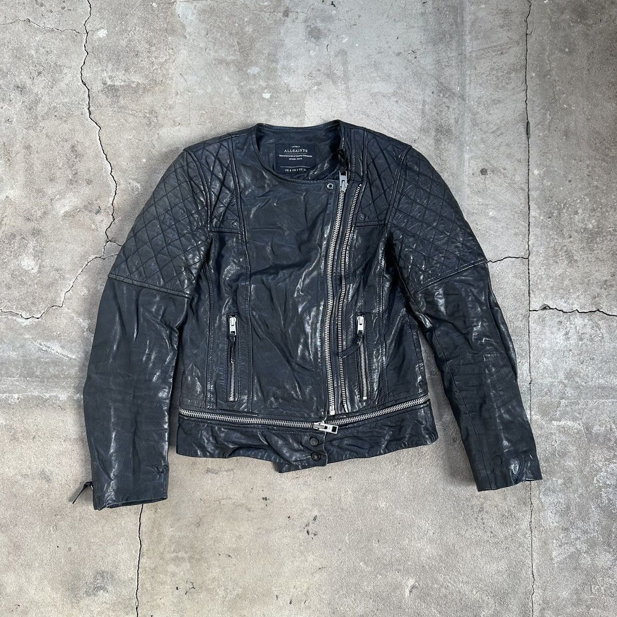 Allsaints Vintage AllSaints Leather Jacket Biker very Rare Women Size S / US 4 / IT 40 - 3 Thumbnail