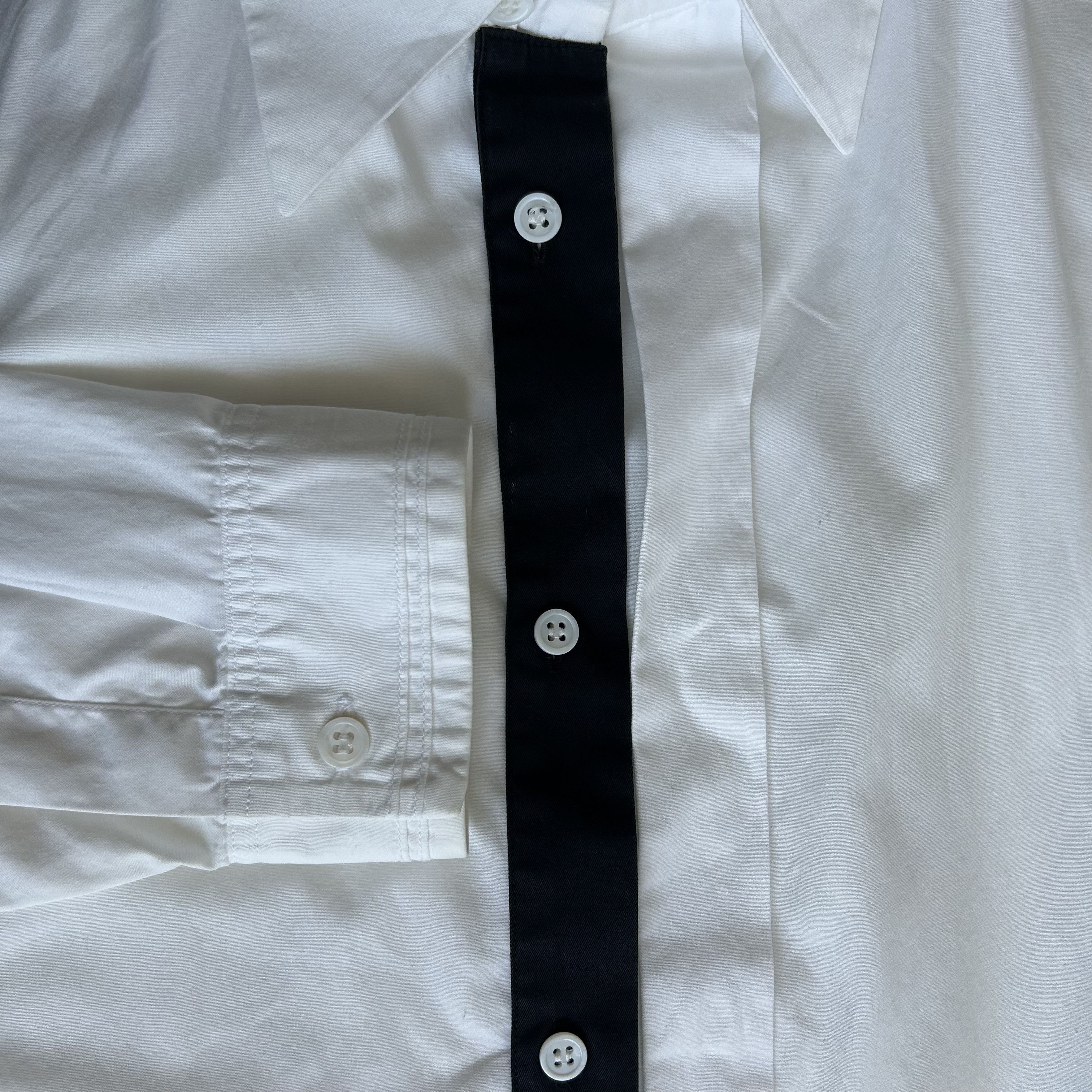 Yohji Yamamoto Yohji Yamamoto Y's White Button-Up Shirt with Layered Collar Size US L / EU 52-54 / 3 - 7 Thumbnail
