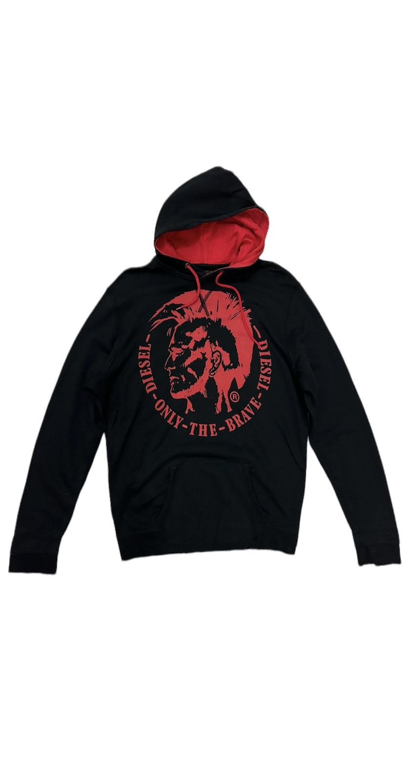 image of Y2K Diesel Mohawk Logo Hoodie in Black, Men's (Size Large)