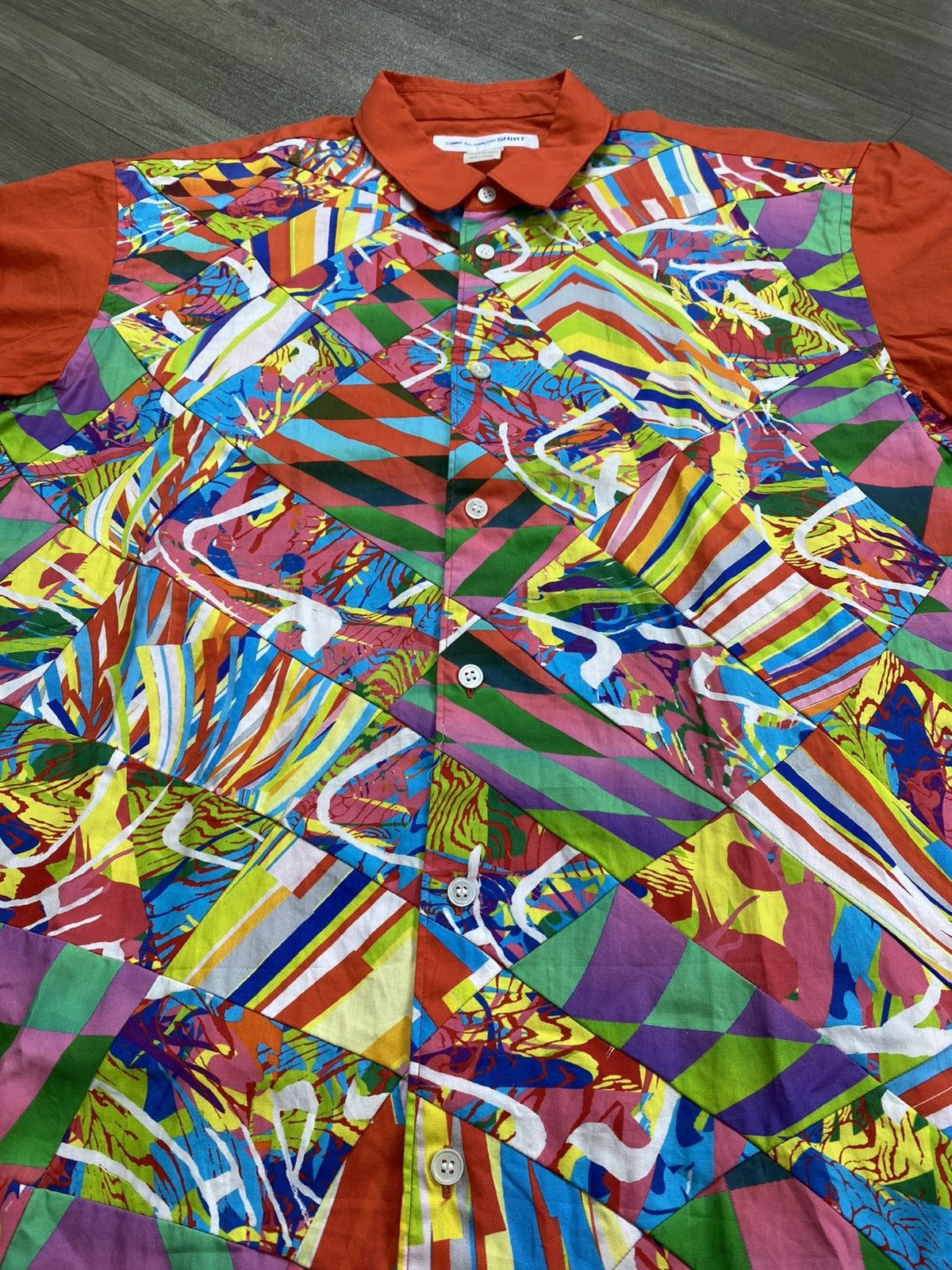 Comme des Garcons SHIRT Comme des Garçons SHIRT Psychedelic Pattern Patchwork Shirt Size US L / EU 52-54 / 3 - 3 Thumbnail