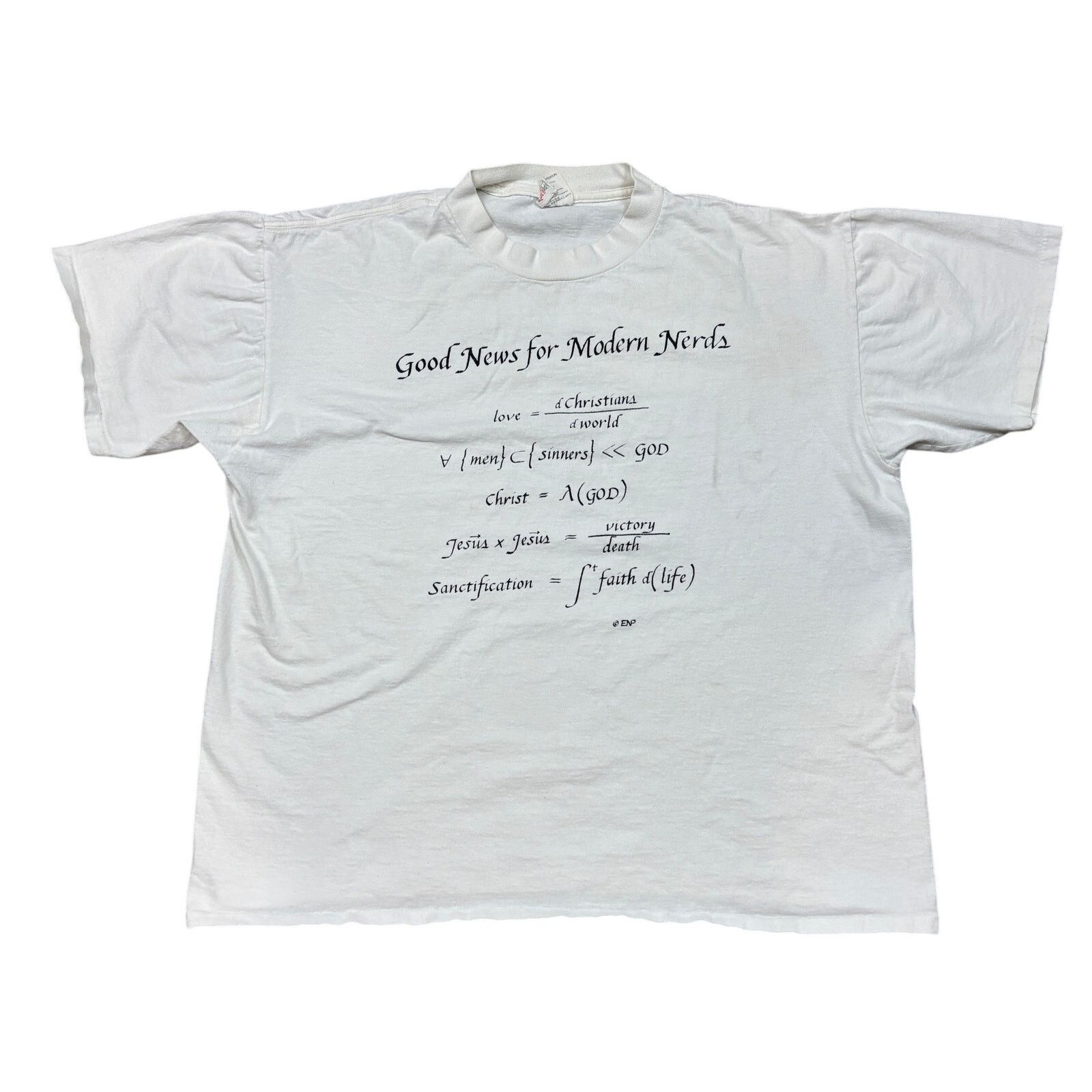 Vintage VTG 90s Good News For Modern Nerds God Equation Shirt XL Size US XL / EU 56 / 4 - 2 Thumbnail