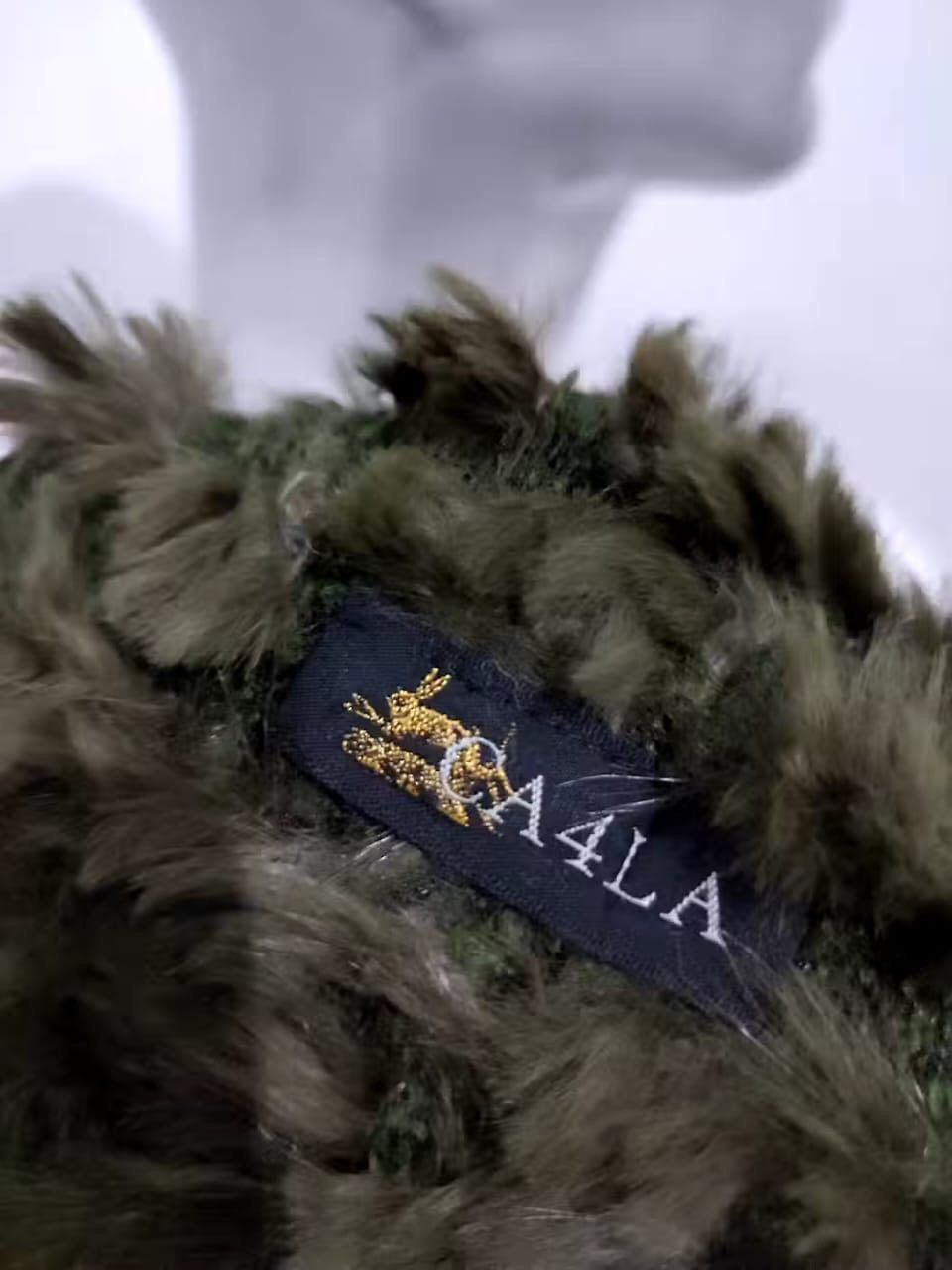 CA4LA CA4LA Olive Fur Rabbit beanie Hats Size ONE SIZE - 5 Thumbnail