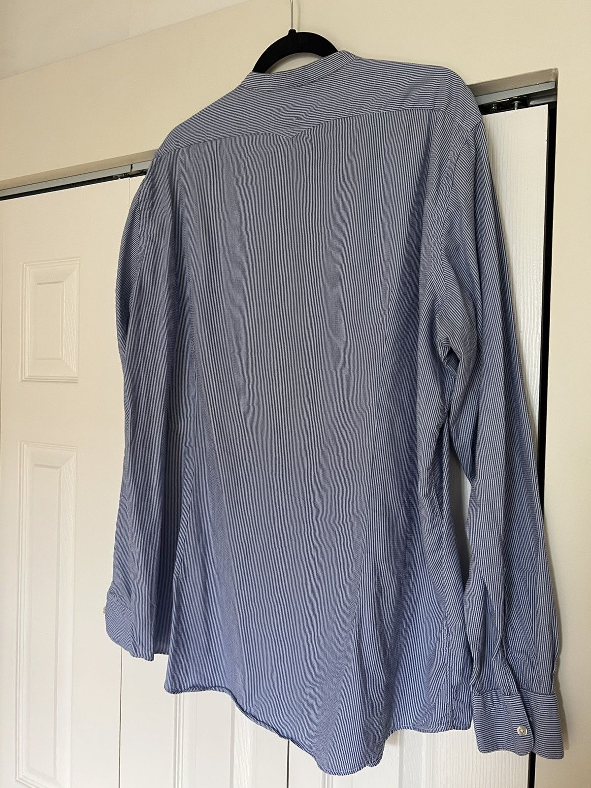 Massimo Alba Striped Band Collar Long Sleeve Button Up Size US XXL / EU 58 / 5 - 7 Thumbnail