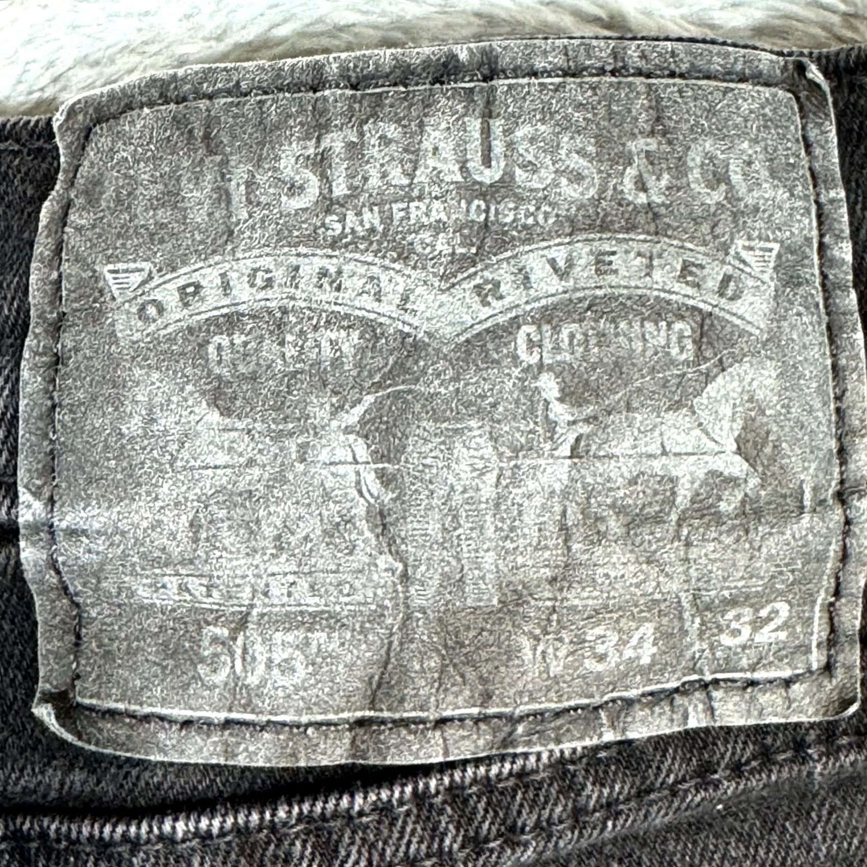 Levi's Levi’s 505 Regular Fit Men’s Jeans 34 x 32 Black Denim Dark Wash Straight Zip Fly Size US 34 / EU 50 - 3 Thumbnail