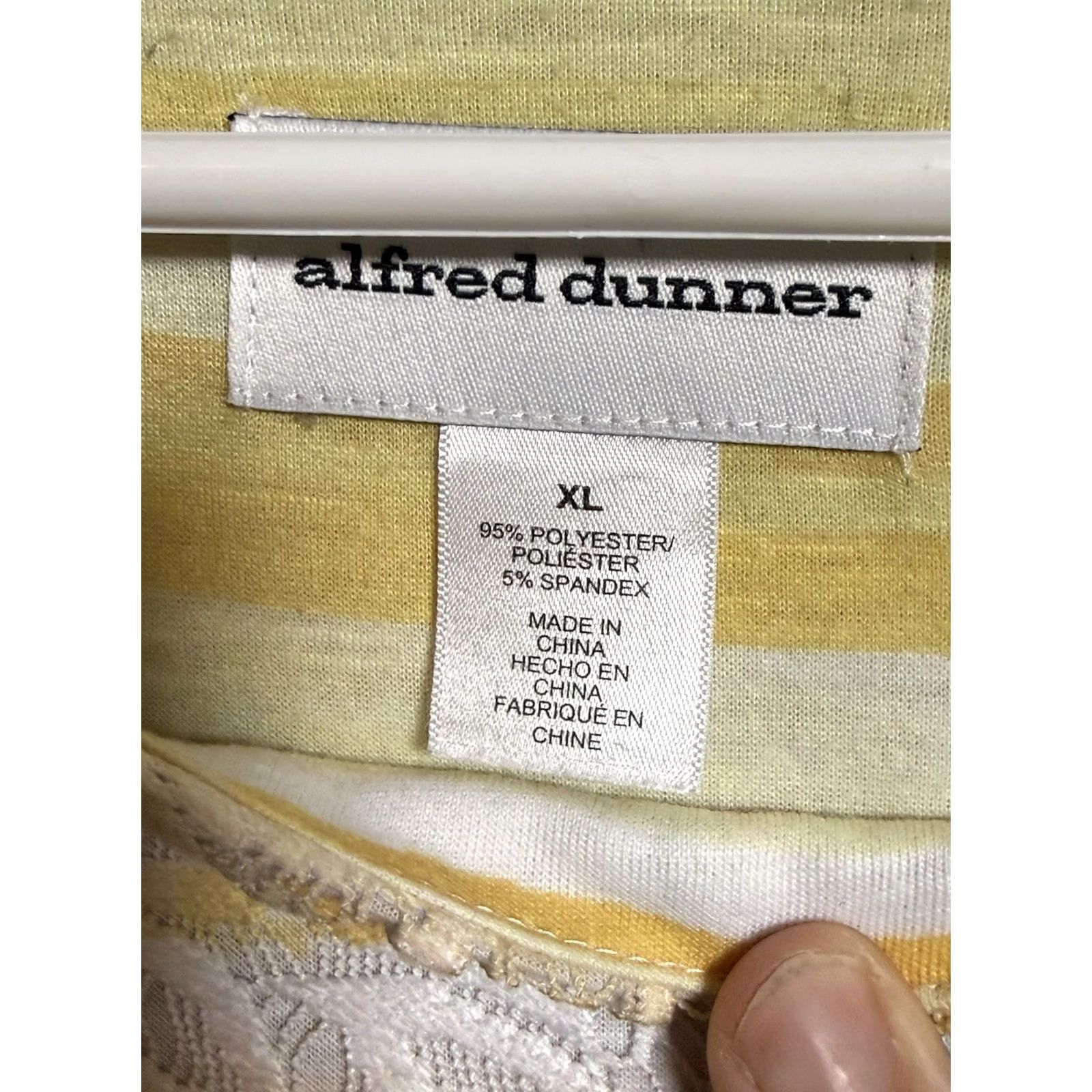 Vintage Alfred Dunner Womens XL Blouse Rainbow Striped Lace Rhinestone Bling Top Feminine Size XL / US 12-14 / IT 48-50 - 5 Thumbnail