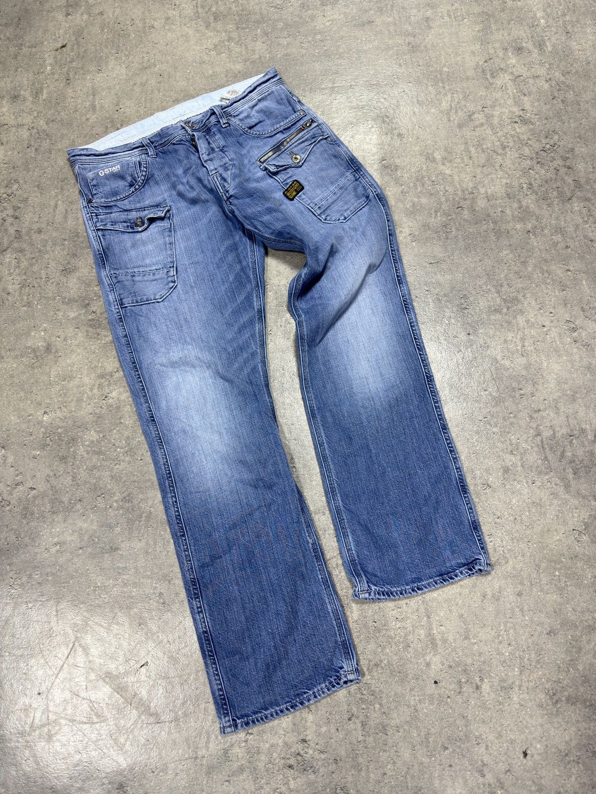 ᶠᵃⁿᶜʸᵍᵘʸ Vintage G-Star Baggy Washed Denim Jeans leg Y2K