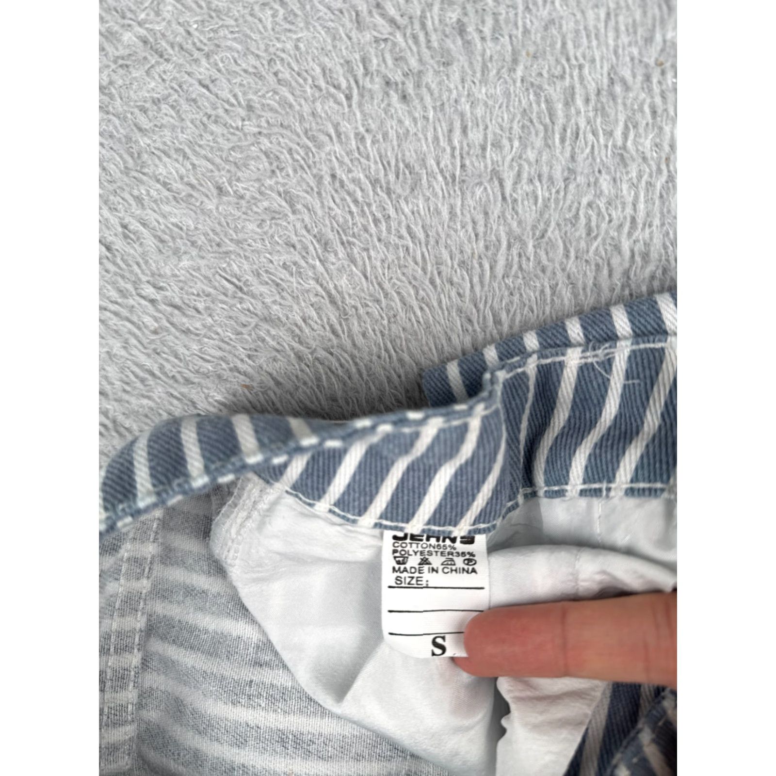 Vintage Jeans Women 26 Blue White Vertical Stripe Denim Wide Leg High Rise Cotton 26x29 Size 26" / US 2 / IT 38 - 6 Thumbnail