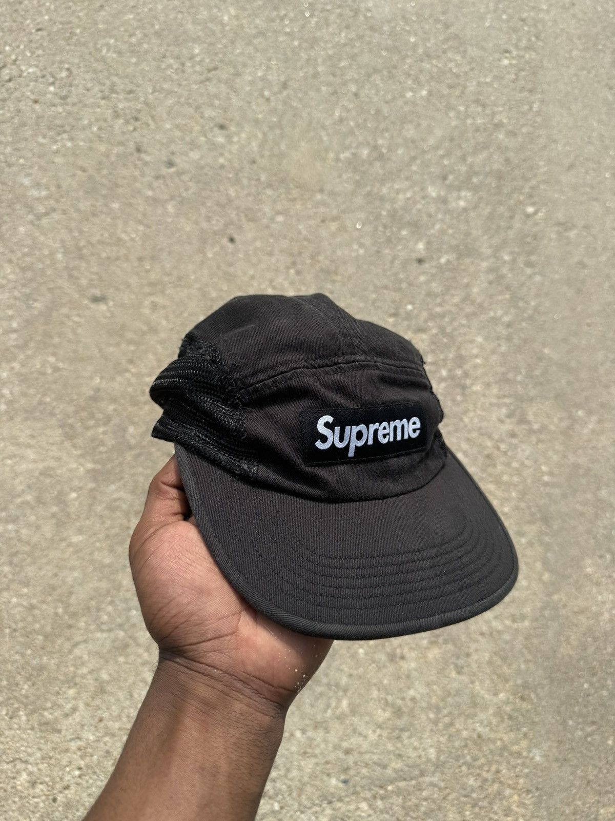 Supreme Supreme Mesh Side Panel Camp Cap Black SS18 Size ONE SIZE - 2 Thumbnail