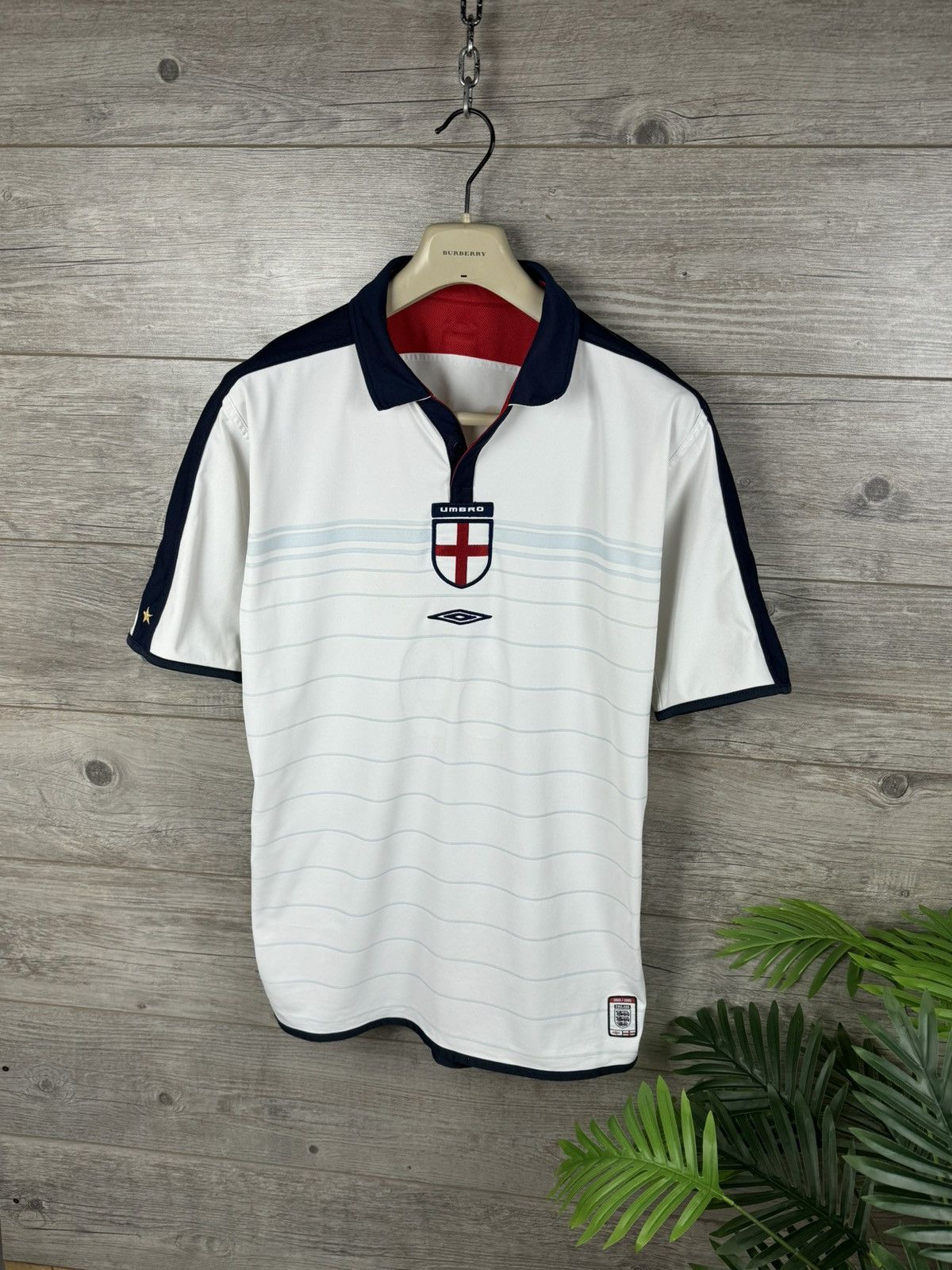Umbro × Vintage UMBRO ENGLAND 🏴󠁧󠁢󠁥󠁮󠁧󠁿 Double-sided football T-shirt Kellow 69 Size US L / EU 52-54 / 3 - 5 Thumbnail