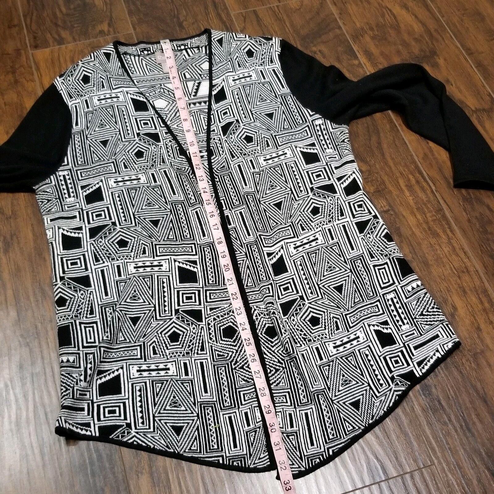 Chicos Chicos Size 2 Sweater Geometric Black And White Size Large Size XS / US 0-2 / IT 36-38 - 6 Thumbnail