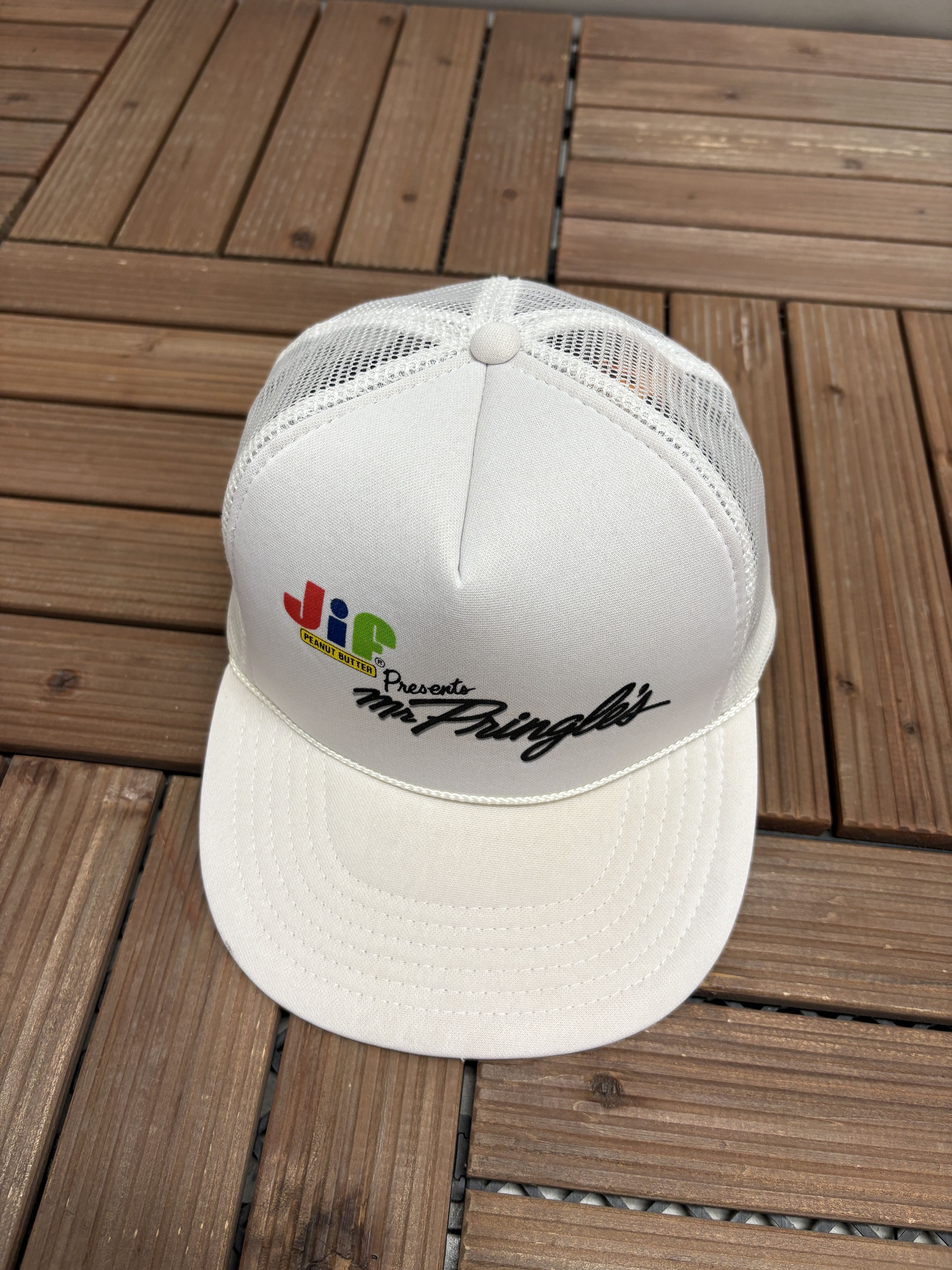 Vintage JIF Presents Mr. Pringles Vintage White Snap Back Hat Cap Size ONE SIZE - 1 Thumbnail