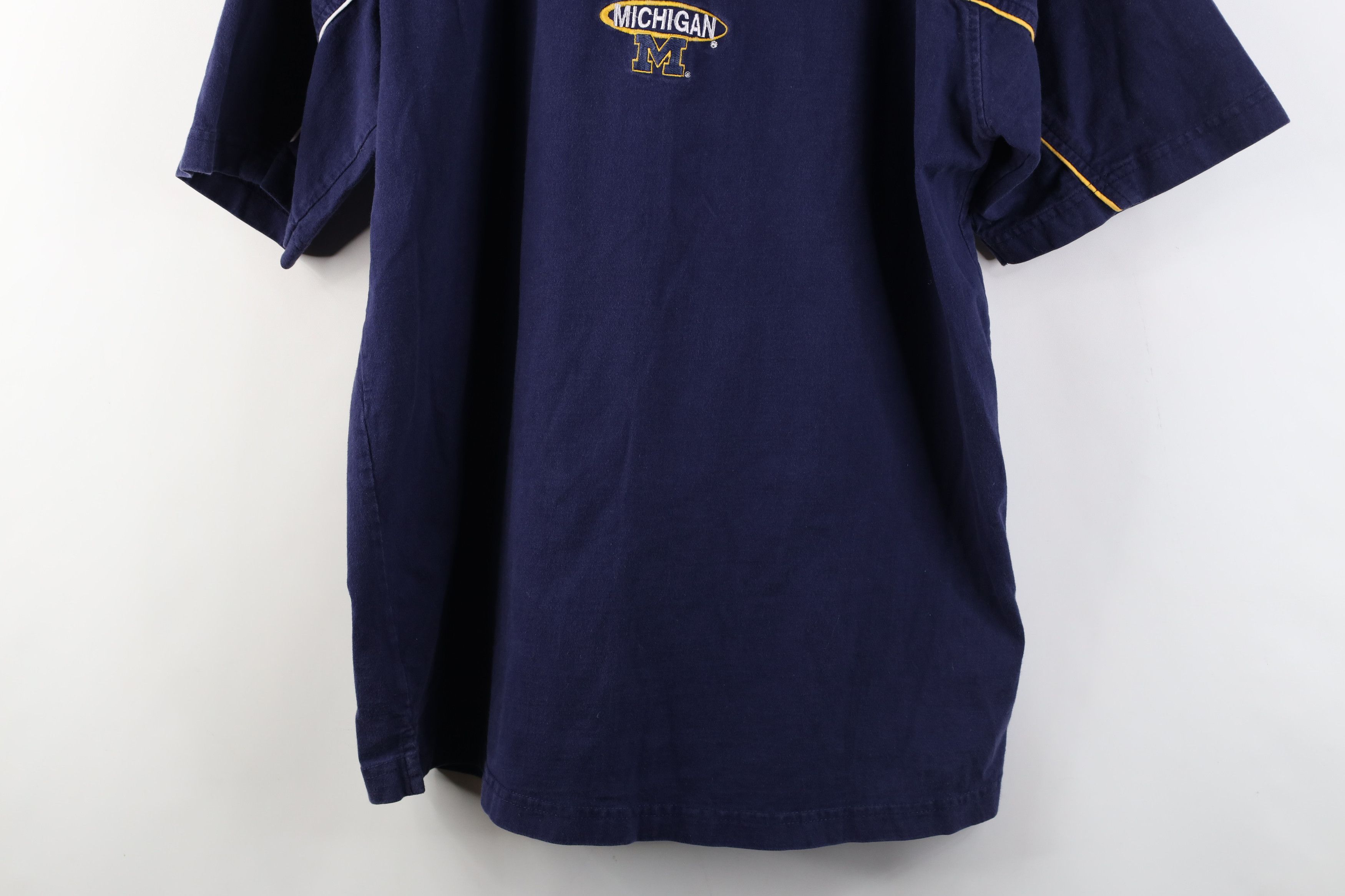 Vintage Vintage 90s University of Michigan Rugby Polo Shirt Blue Size US L / EU 52-54 / 3 - 3 Thumbnail