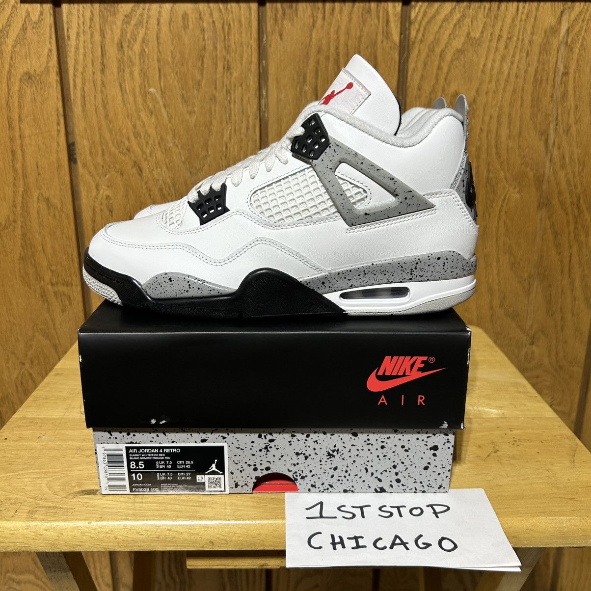 Nike Air Jordan 4 Retro OG White Cement 2025 Mens 8.5 FV5029-100 Size US 8.5 / EU 41-42 - 4 Thumbnail