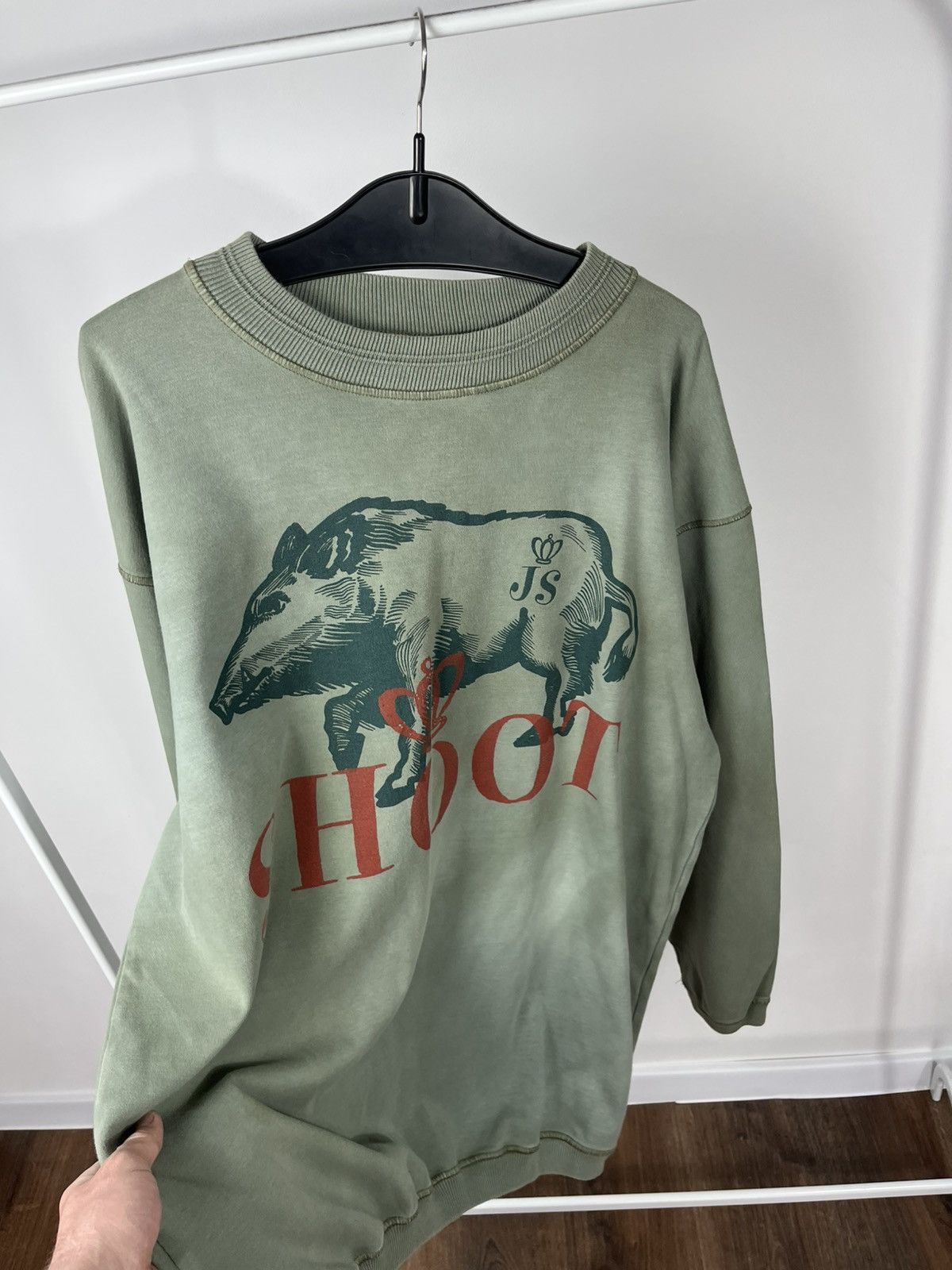 JET SET Jet Set Vintage Green Pig Graphic Sweatshirt Crewneck Size 4 Size US XL / EU 56 / 4 - 5 Thumbnail
