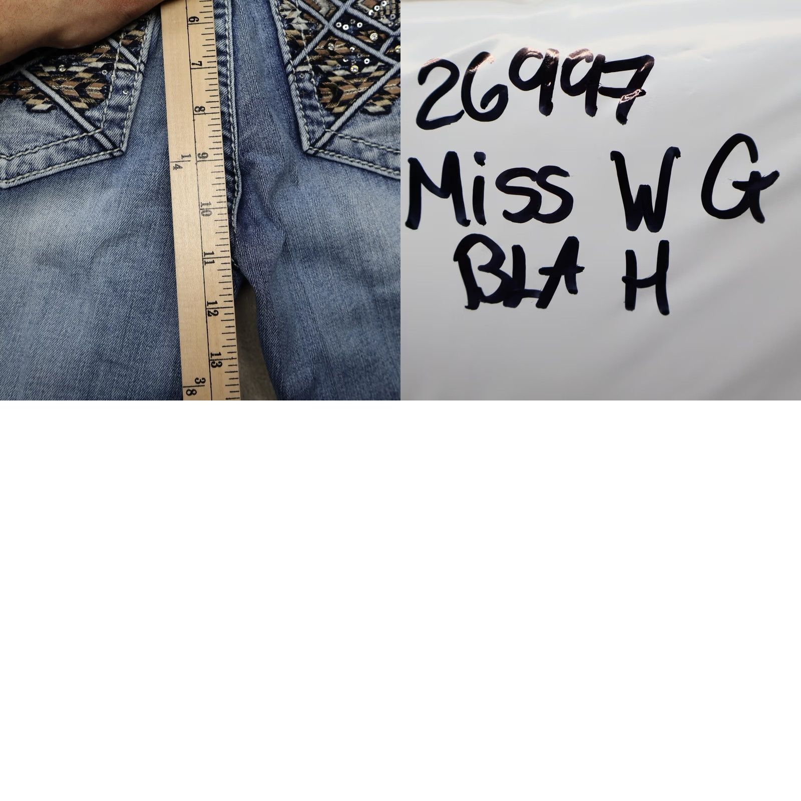 Miss Me VINTAGE? Miss Me Jeans Women 28 Medium Wash Denim Hailey Skinny Stretch Whisker Fade Size 28" / US 6 / IT 42 - 8 Thumbnail