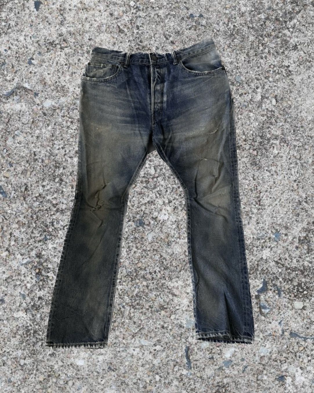 image of John Elliott John Elliot Light Wash Denim Jeans in Blue, Men's (Size 32)