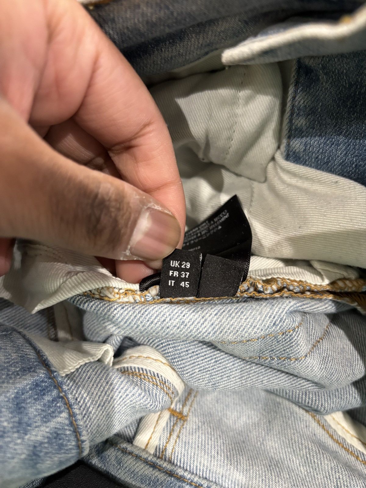 Amiri Amiri MX1 Distressed Bandana Jeans Blue Size: 29 Size US 29 - 7 Thumbnail