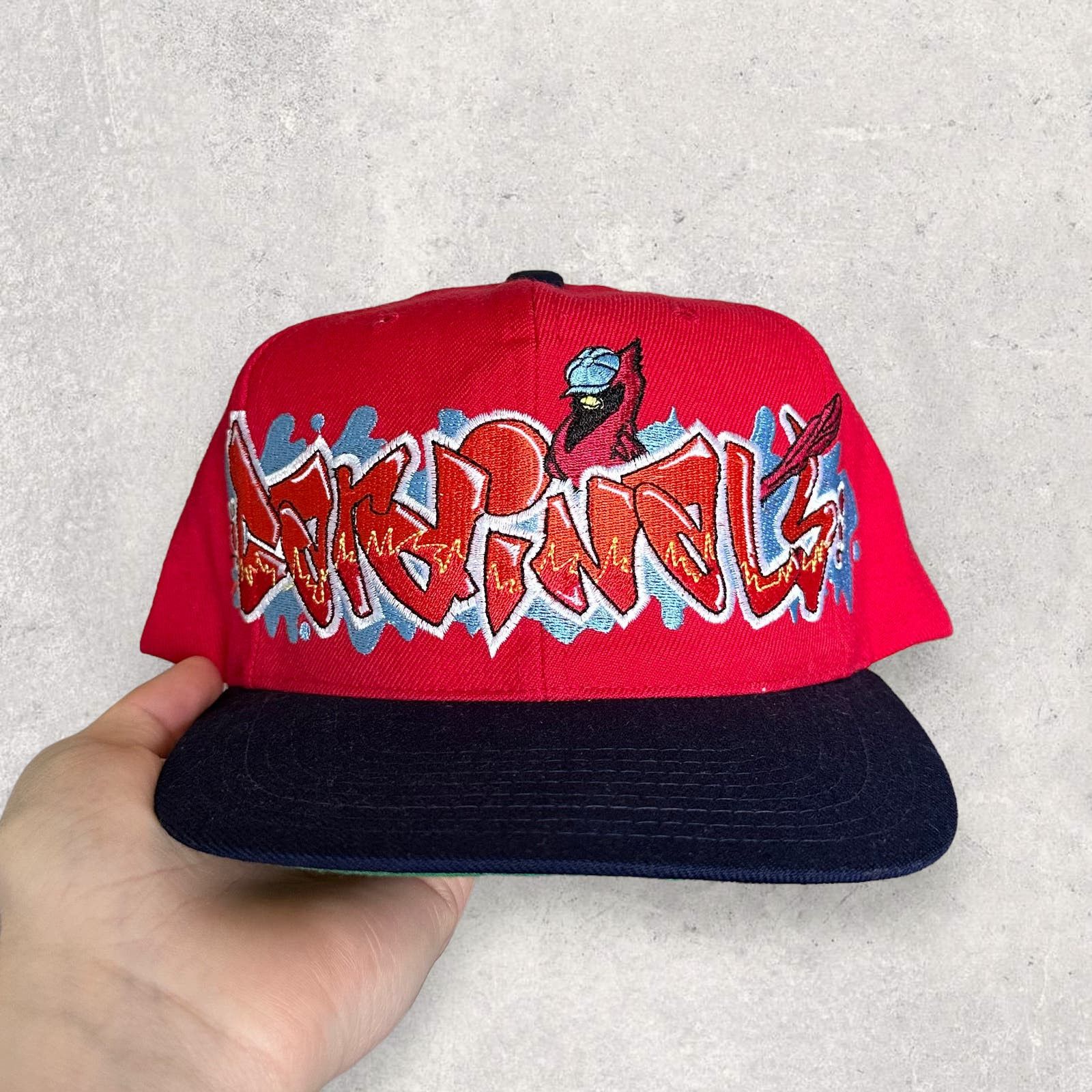 image of American Needle x Mlb Vintage St Louis Cardinals Graffiti Hat Drew Pearson 90's in Red, Men's
