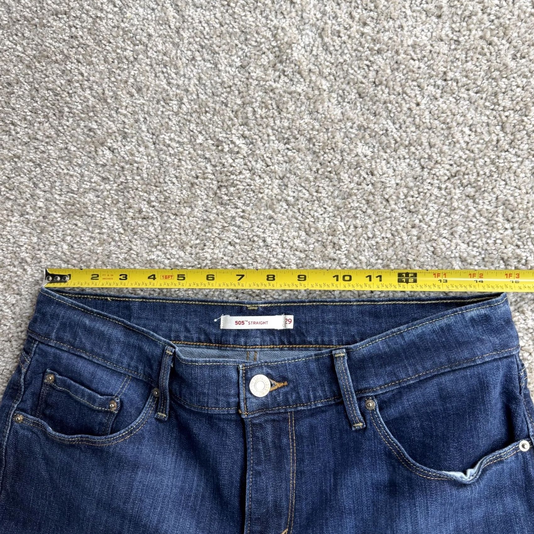Levi's Levis 505 Jeans Womens 29 Medium Blue Denim Regular Straight Stretch Casual Size 29" - 7 Thumbnail