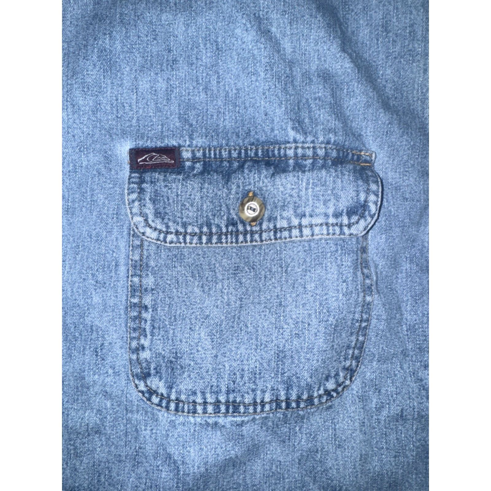 Quiksilver VINTAGE Quiksilver Denim Chore Jacket Salt Water Wash Blue Men’s Large 23x25 Jacket Denim Workwear Trucker Cotton Bill? Size US L / EU 52-54 / 3 - 2 Thumbnail