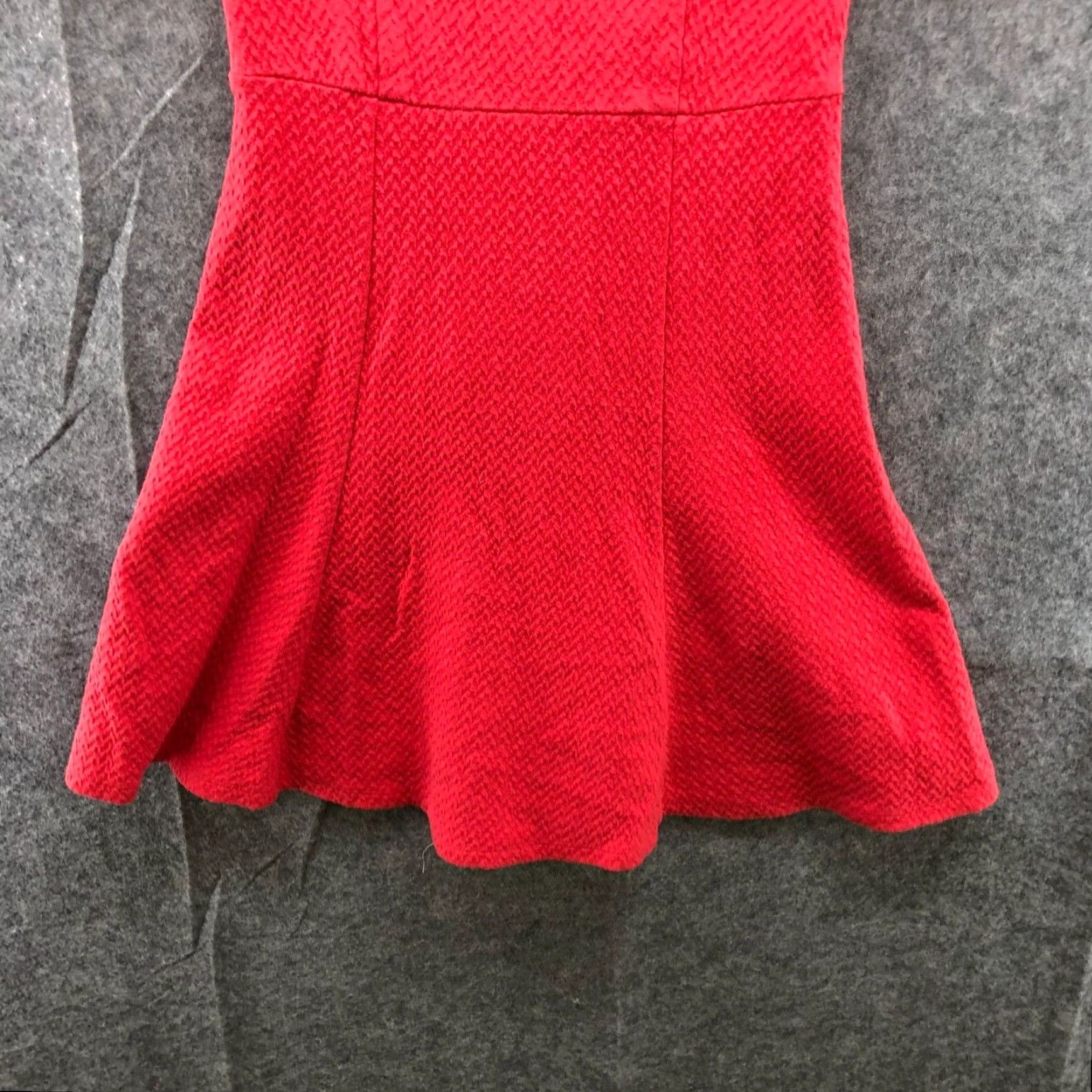 Urban Outfitters VINTAGE Urban Outfitters Women's Dress Short Sleeve Square Neck Fit Flare Cotton Knit Red M Size 32" / US 10 / IT 46 - 4 Thumbnail