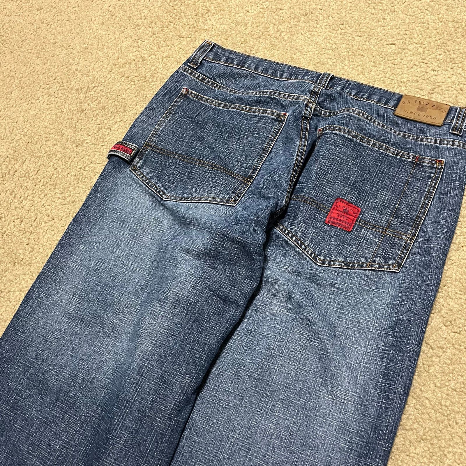 U.S. Polo Assn. U.S. Polo ASSN Y2K Baggy Acid Washed Wide Leg Blue Jeans Size US 36 / EU 52 - 4 Thumbnail