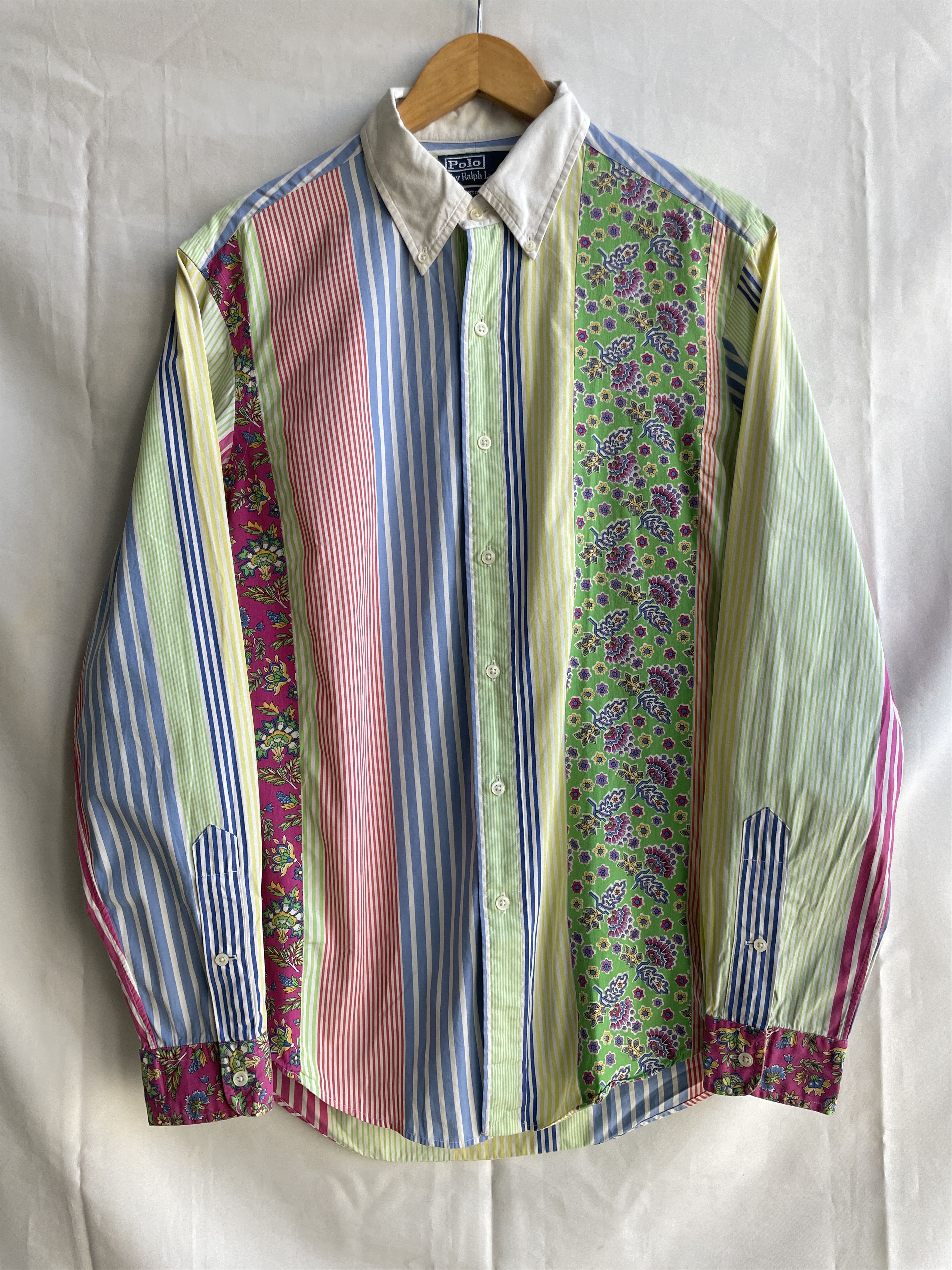 Polo Ralph Lauren Panelled Floral Striped Vintage Shirt