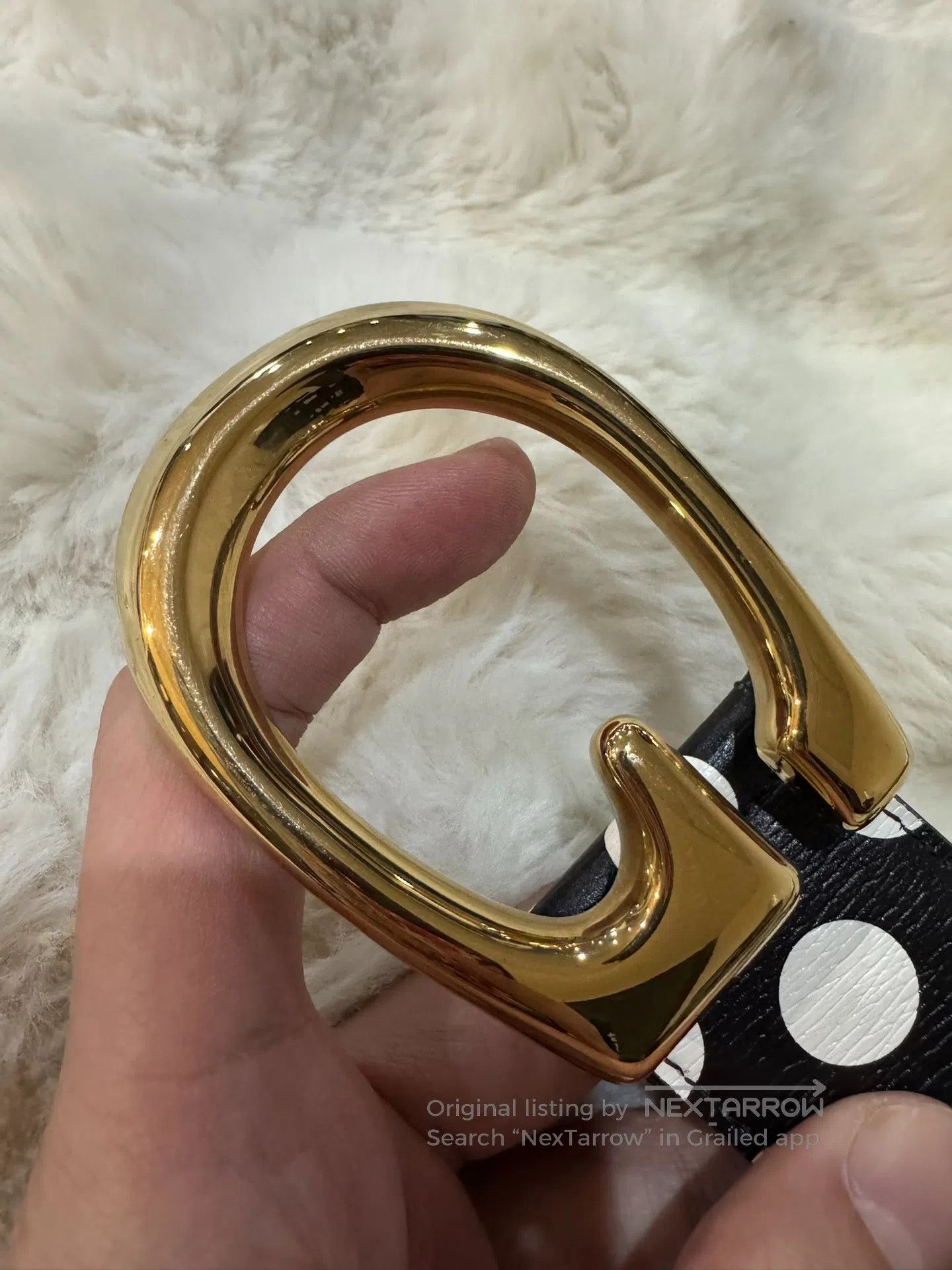 Gucci Guicci Polka Dot Gold Buckle Belt| Size ONE SIZE - 4 Thumbnail
