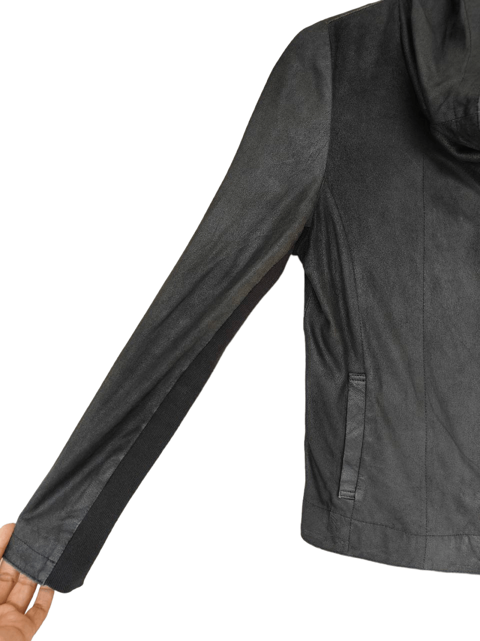 Patrizia Pepe ❎ Patrizia Pepe High Collar Goat Leather Jacket Size XS / US 0-2 / IT 36-38 - 5 Thumbnail