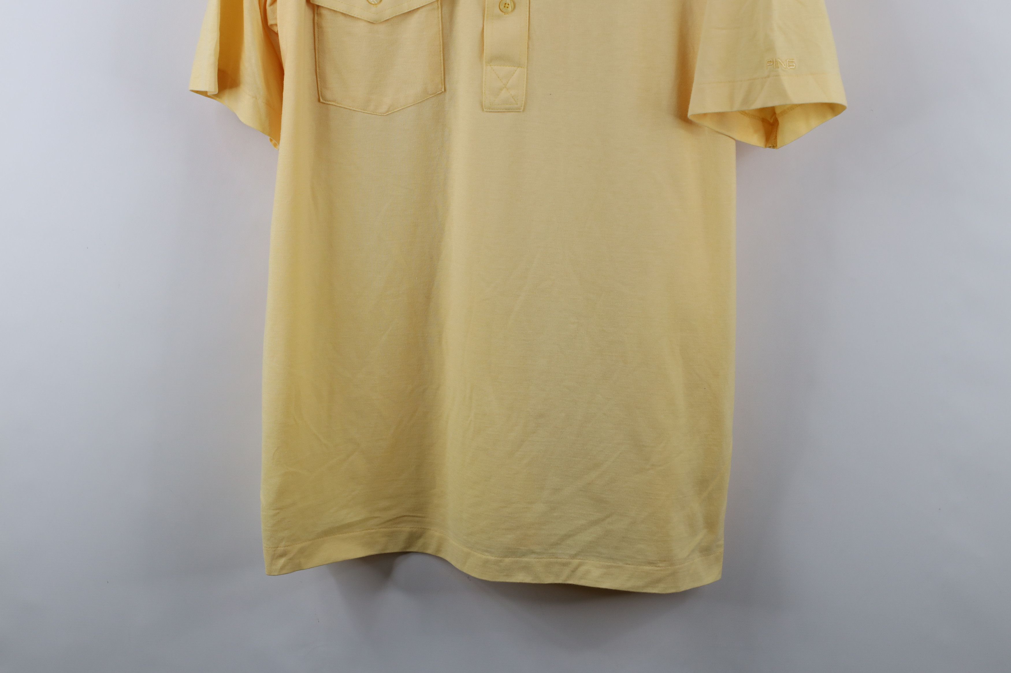PING × Vintage Vintage 80s 90s Ping Golf Knit Golfing Polo Shirt Yellow Size US L / EU 52-54 / 3 - 3 Thumbnail