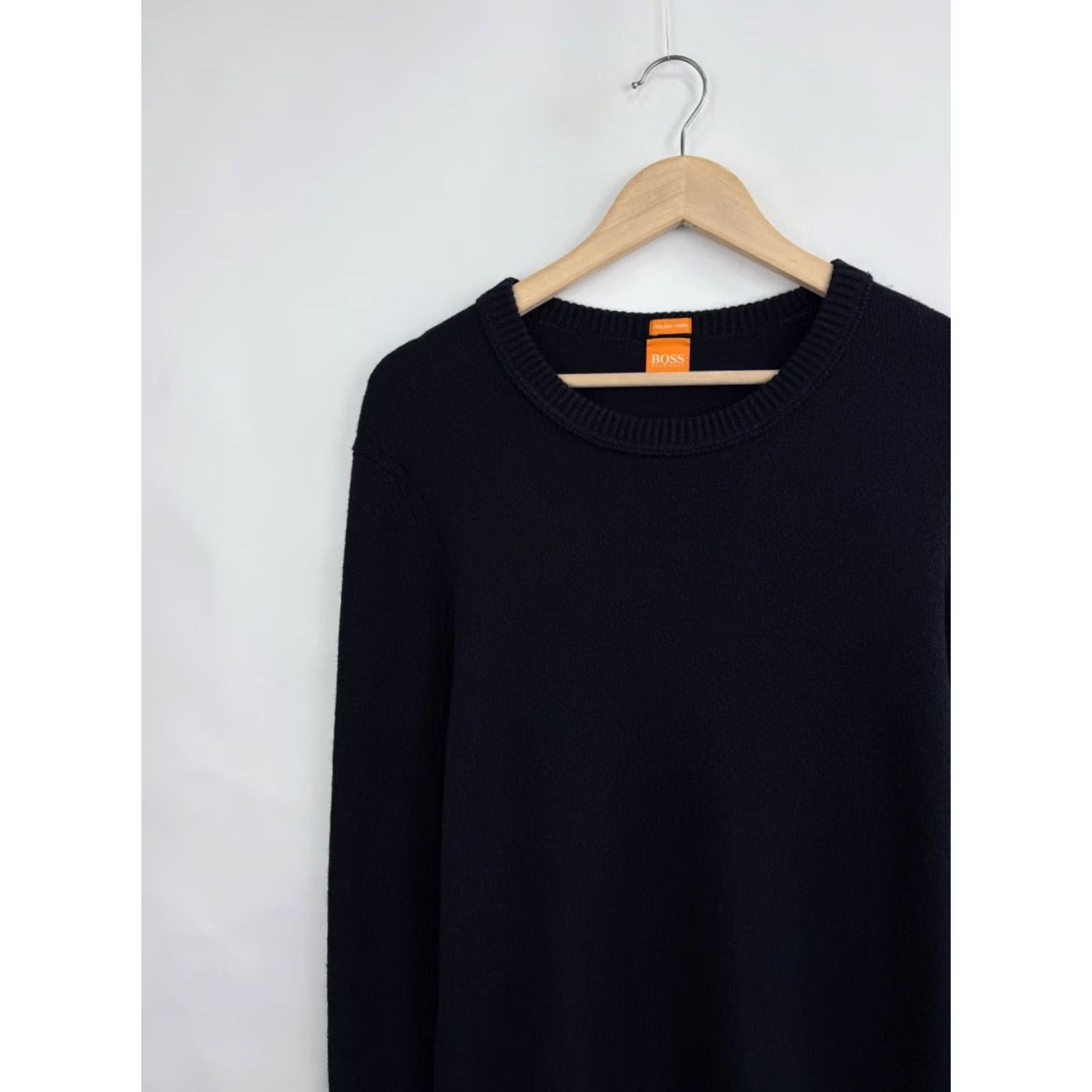 Hugo Boss HUGO BOSS Orange Archive Wool Knit Sweater L Dark Blue Retro 90s Y2K Mens Pullover Wool Knit, Size L, Dark Blue, Vintage Style, Retro Theme Size US L / EU 52-54 / 3 - 3 Thumbnail
