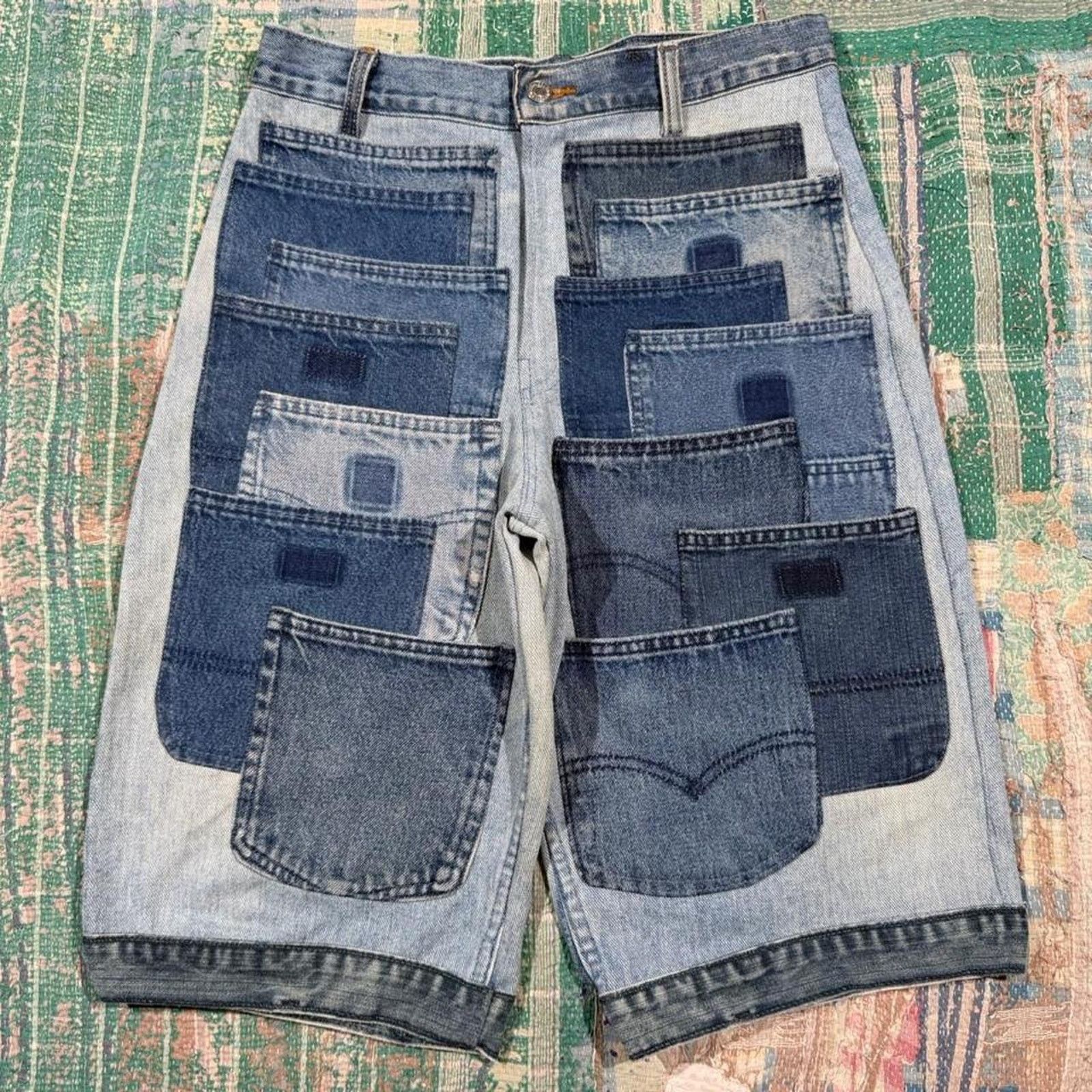 Other Custom patchwork baggy jorts size 30 Size US 30 / EU 46 - 1 Thumbnail