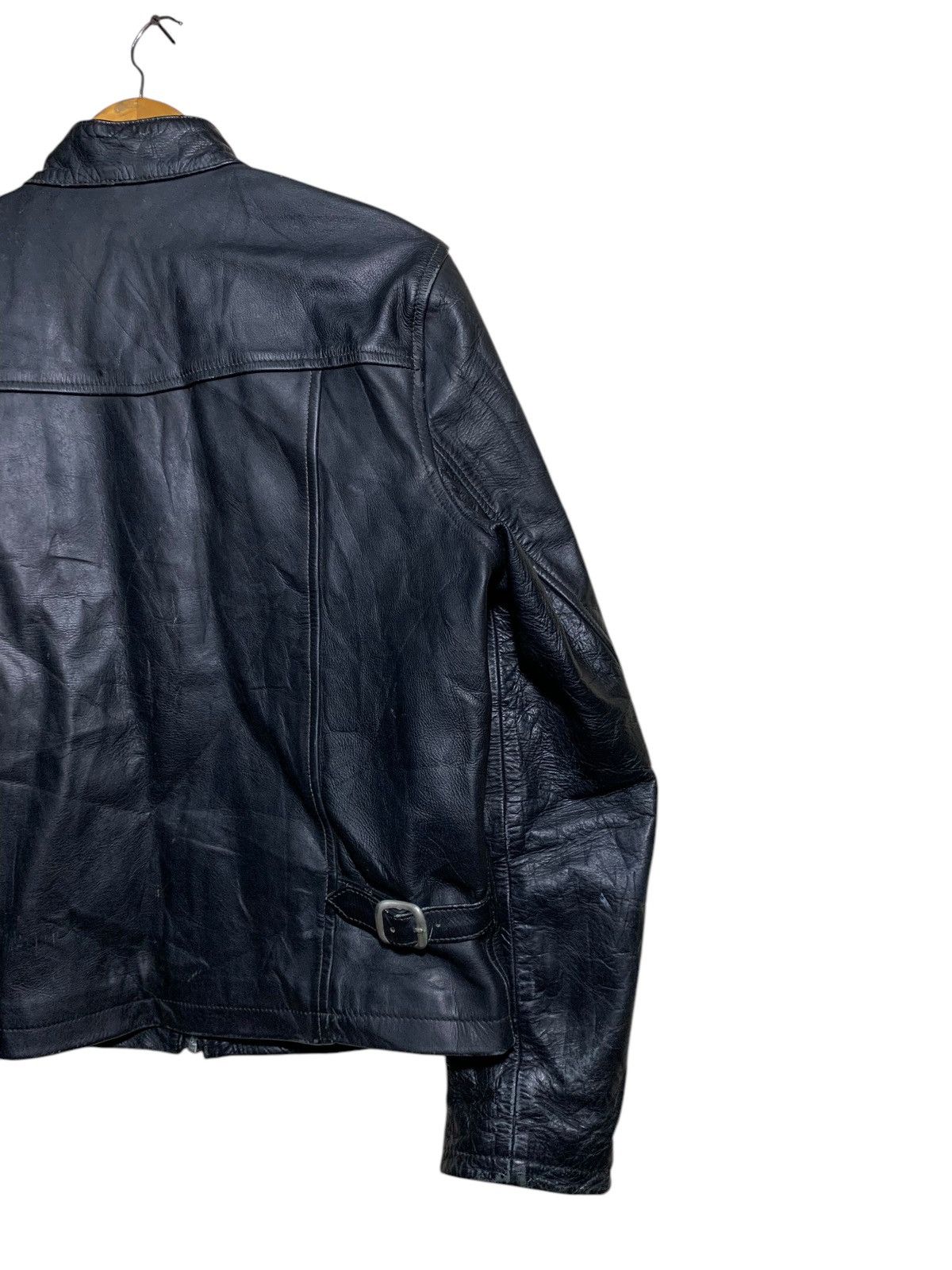 Genuine Leather 🔥BLACK LEATHER BIKERS JACKETS CAFERACER Size US L / EU 52-54 / 3 - 10 Thumbnail