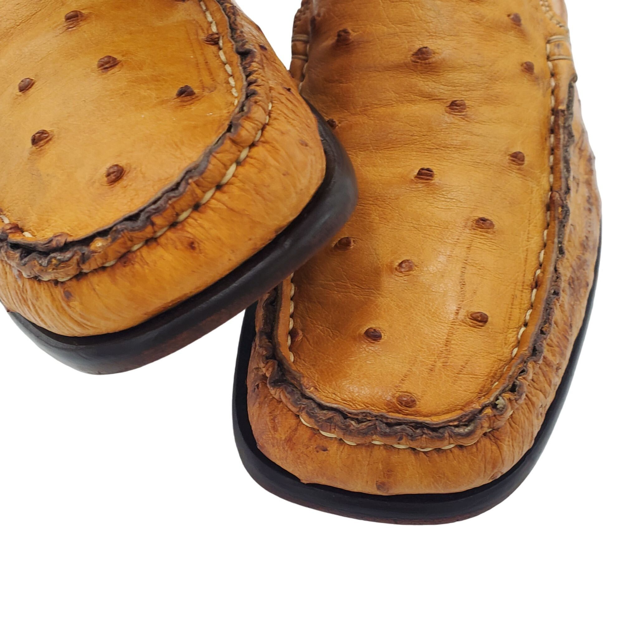 Other Italy Calzoleria Toscana Mens size 6.5 Brown Ostrich Leather Size US 6.5 / EU 39-40 - 5 Thumbnail
