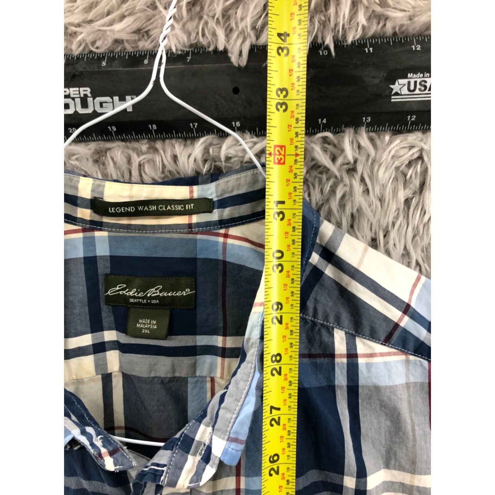 Eddie Bauer VINTAGE is not applicable; Eddie Bauer Legend Wash Classic Fit Shirt 2XL Mens Short Sleeve Blue Size US XXL / EU 58 / 5 - 5 Thumbnail