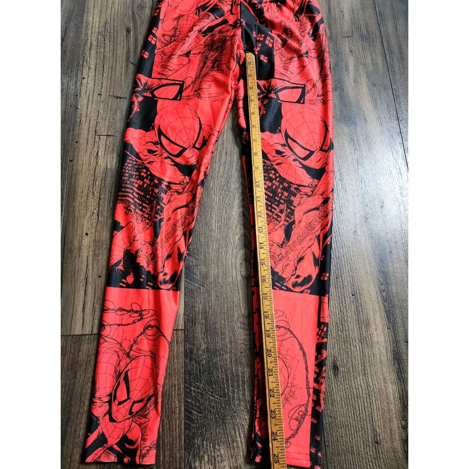 Vintage VINTAGE? Universal Studios Womens XS SPIDERMAN MARVEL COMICS Leggings Stretch Pants Size 26" / US 2 / IT 38 - 3 Thumbnail