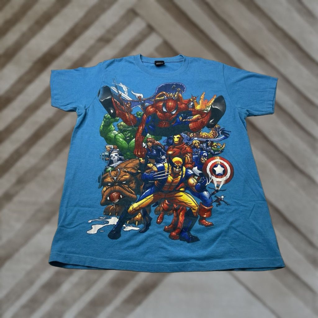 Mad Engine VINTAGE Mad Engine Marvel Super Heroes Universe Comics T-Shirt Medium M Blue Cotton Graphic Logo Size US M / EU 48-50 / 2 - 1 Thumbnail