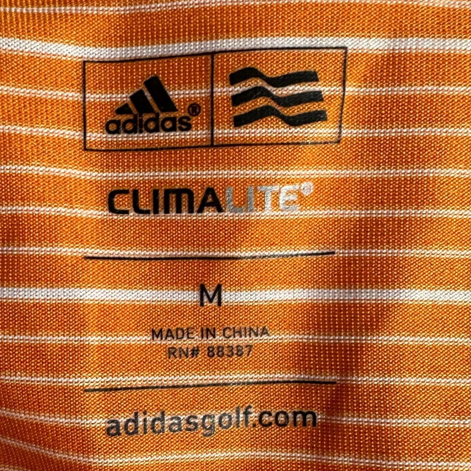 Adidas Adidas Climalite Shirt Golf Polo Mens Medium Orange Striped Short Sleeve Size US M / EU 48-50 / 2 - 4 Thumbnail