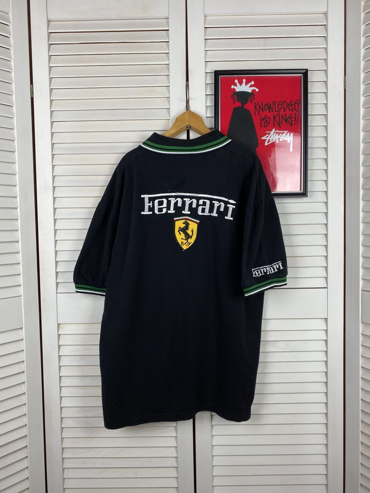 Ferrari Vintage Shirt Rugby Polo Ferrari Big Knit Logo Patch Racing Size US L / EU 52-54 / 3 - 6 Thumbnail