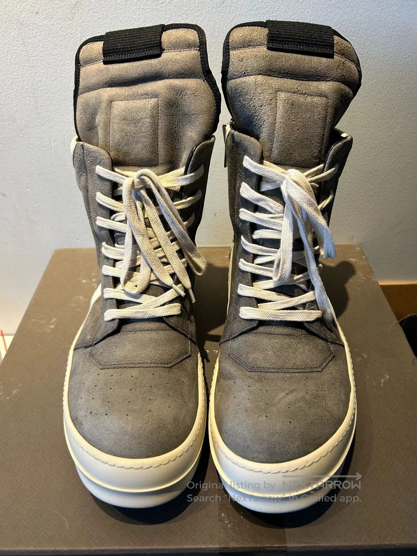 Rick Owens rick owens gray suede high-top sneakers size 43. Size US 10 / EU 43 - 2 Thumbnail