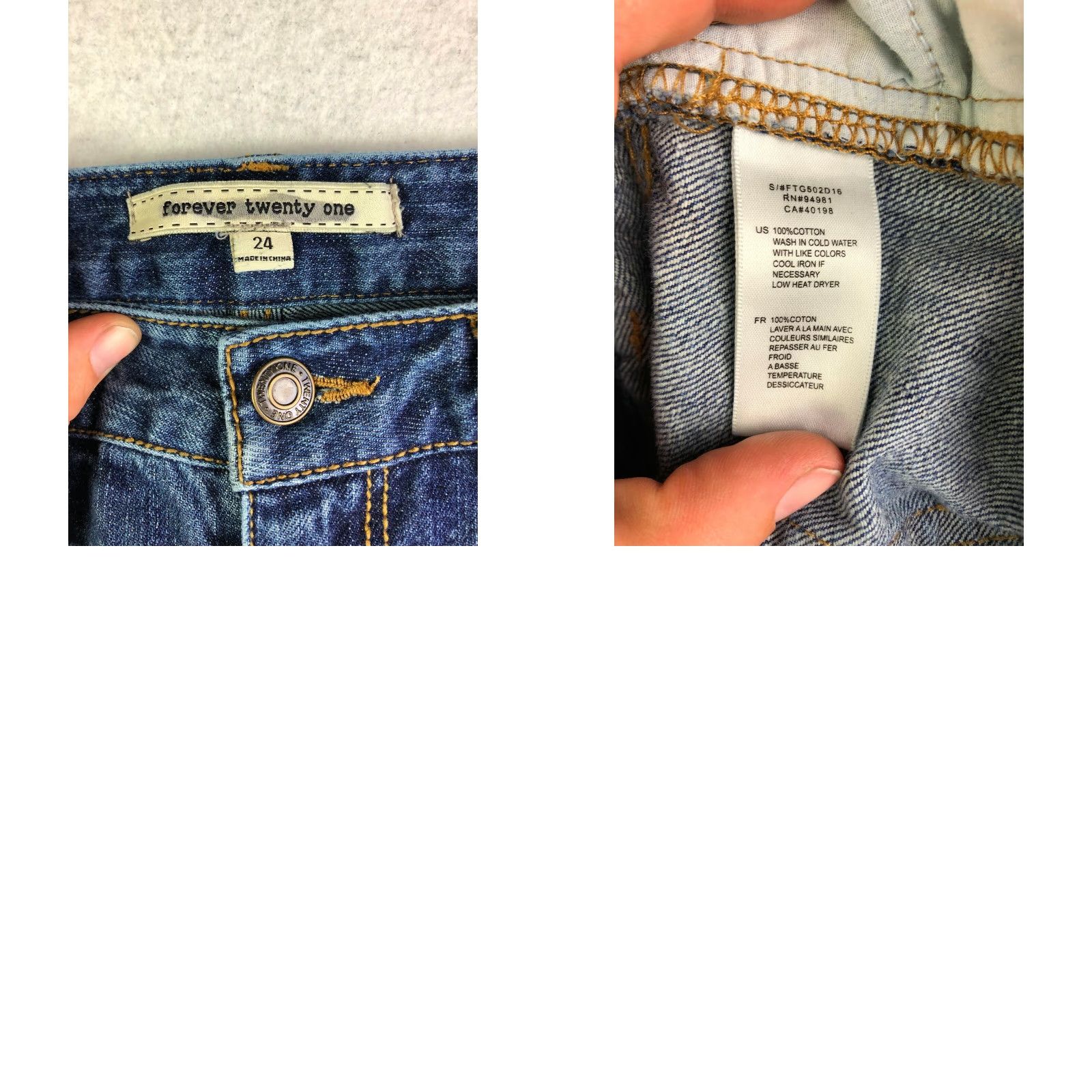 Forever 21 Forever 21 Mid Rise Bootcut Juniors Size 24 Dark Wash Blue Denim Jeans Hemmed Size 42" / US 20 - 8 Thumbnail