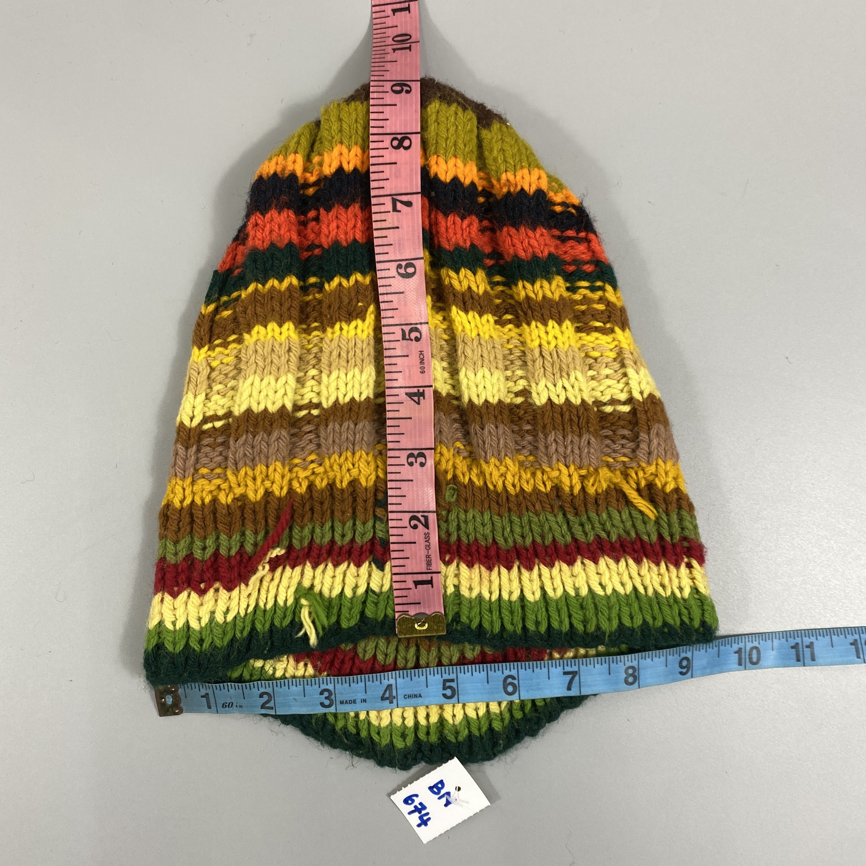 Japanese Brand Reggae Style Multicolour Knit Hat -BN674 Size ONE SIZE - 5 Thumbnail