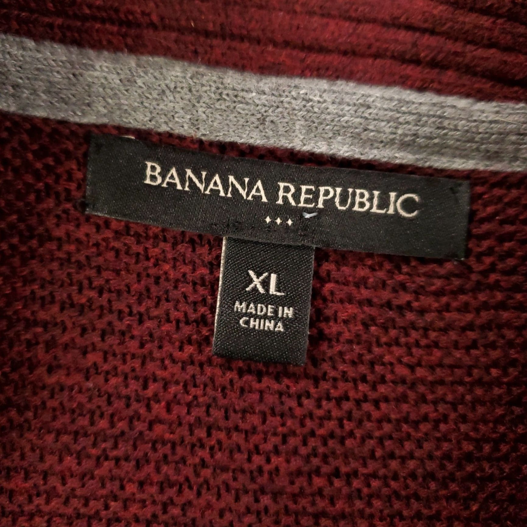 Banana Republic Banana Republic Sweater Mens XL Burgundy Red Pullover Knit Button Mock Neck Wool Blend Size US XL / EU 56 / 4 - 4 Thumbnail