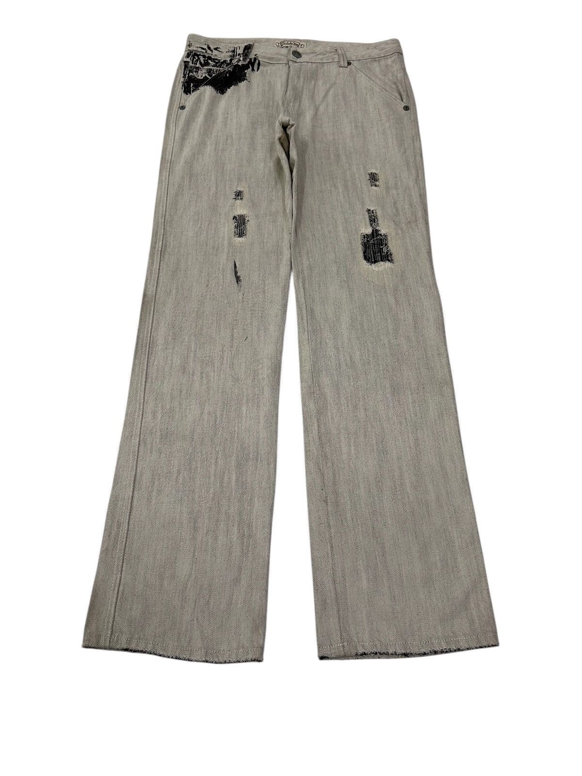 Japanese Brand × Vintage Vintage Japanese Grunge Graffiti Wash Distressed Jeans Size US 34 / EU 50 - 2 Thumbnail