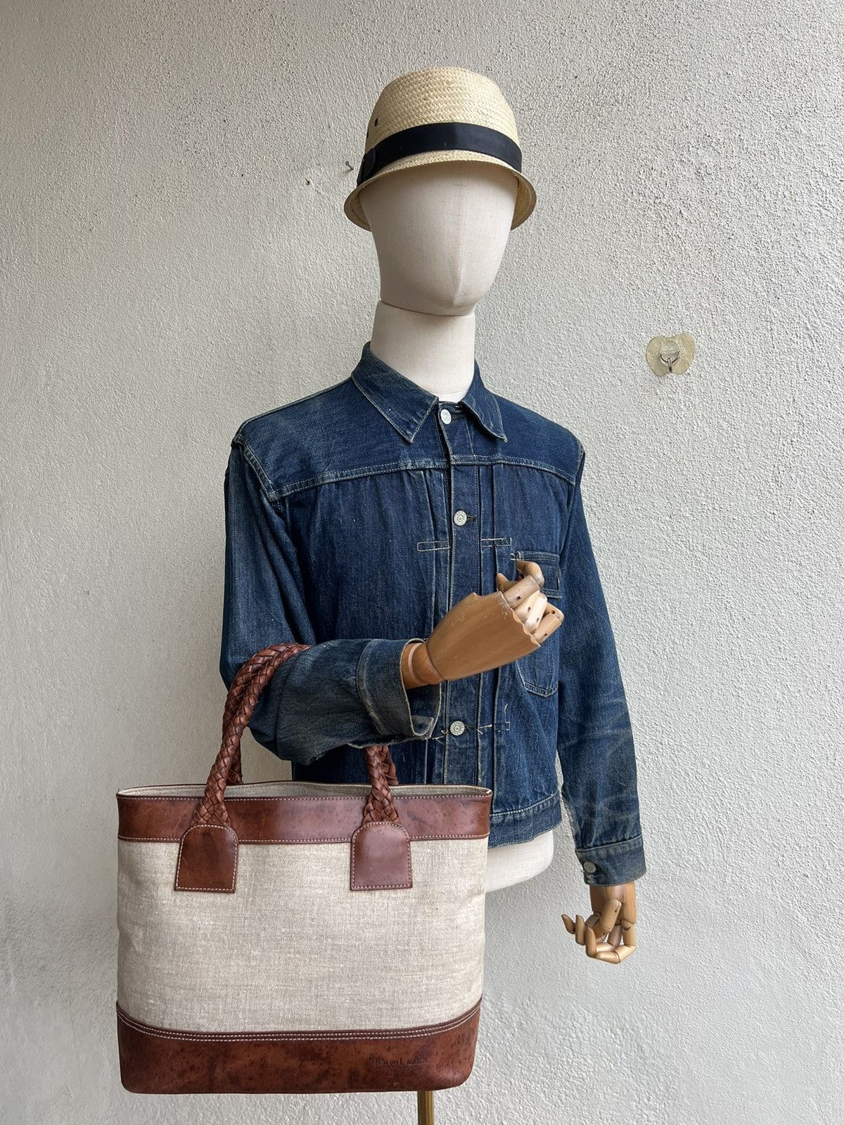 Ralph Lauren Vintage Ralph Lauren Patina Leather Hybrid Tote Bag Size ONE SIZE - 3 Thumbnail