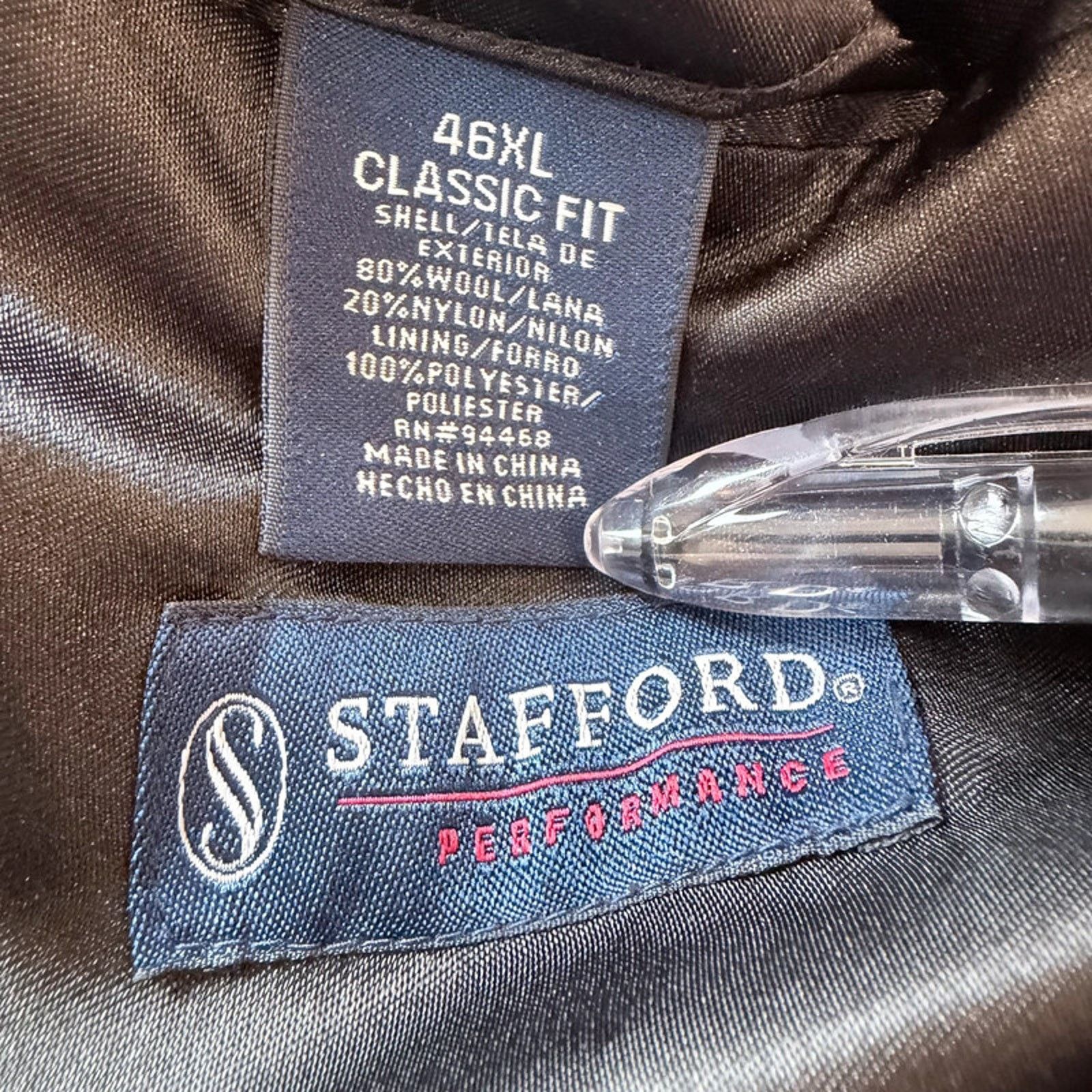 Stafford Stafford Wool Blend black overcoat 46R Size US XL / EU 56 / 4 - 3 Thumbnail