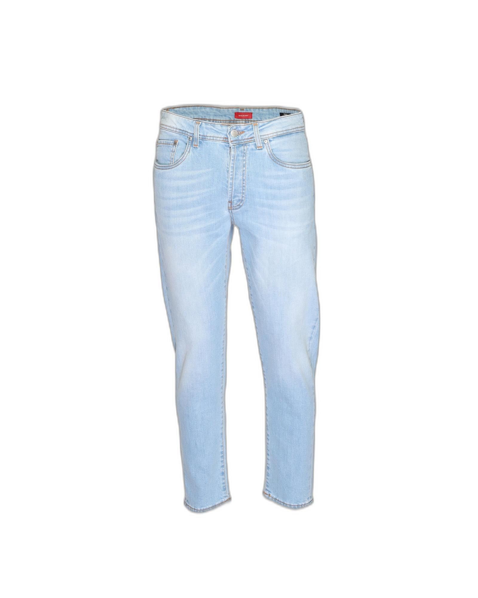 image of Liu Jo Plain Jeans With Zip And Hook Fastening in Blue, Men's (Size 32)